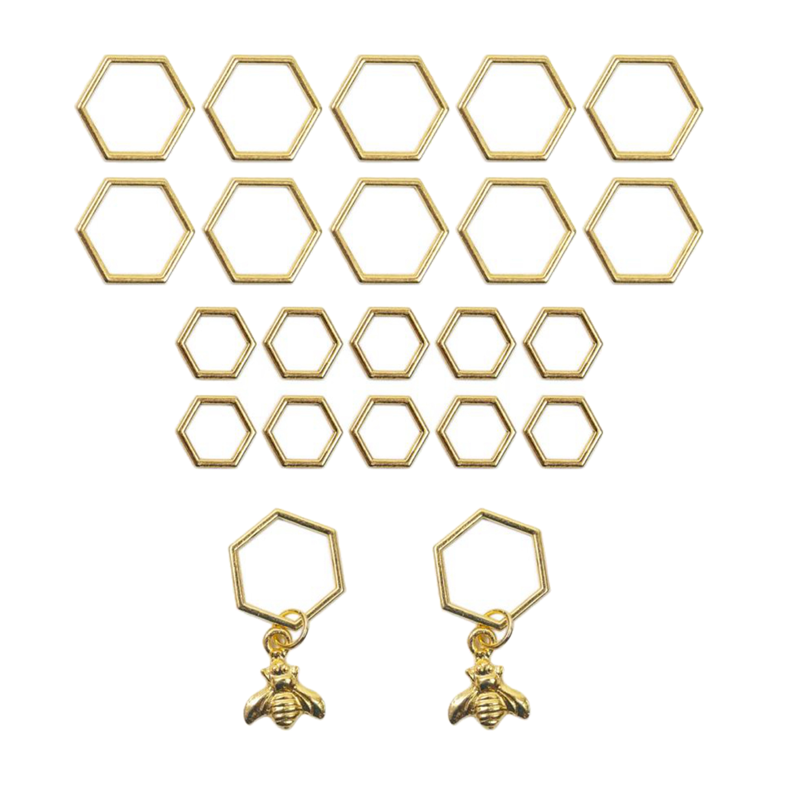 

20pcs Metall Strick -häkeln Verriegelungsstichmarkierungen Sexagonal + Bienen Häkelriegel -nadelclip Set