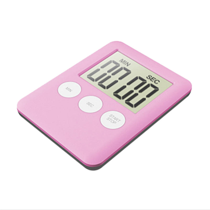 

Ultra Dünner Küchentimer Großer LCD -display Digital Magnetdown Countdown Kochtimer - Rosa