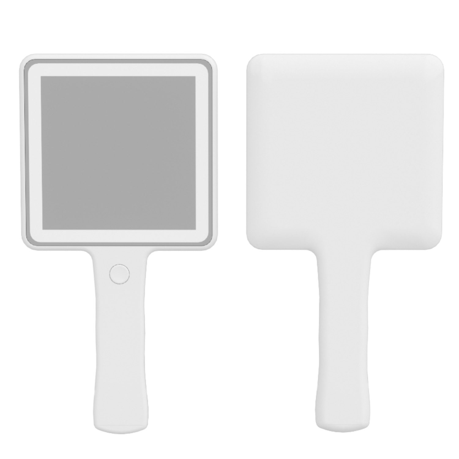 

Wiederaufladbare Dimmbare Füllung LED -led -make -up -spiegel Abs+glas Handheld Quadratspiegel - Weiss