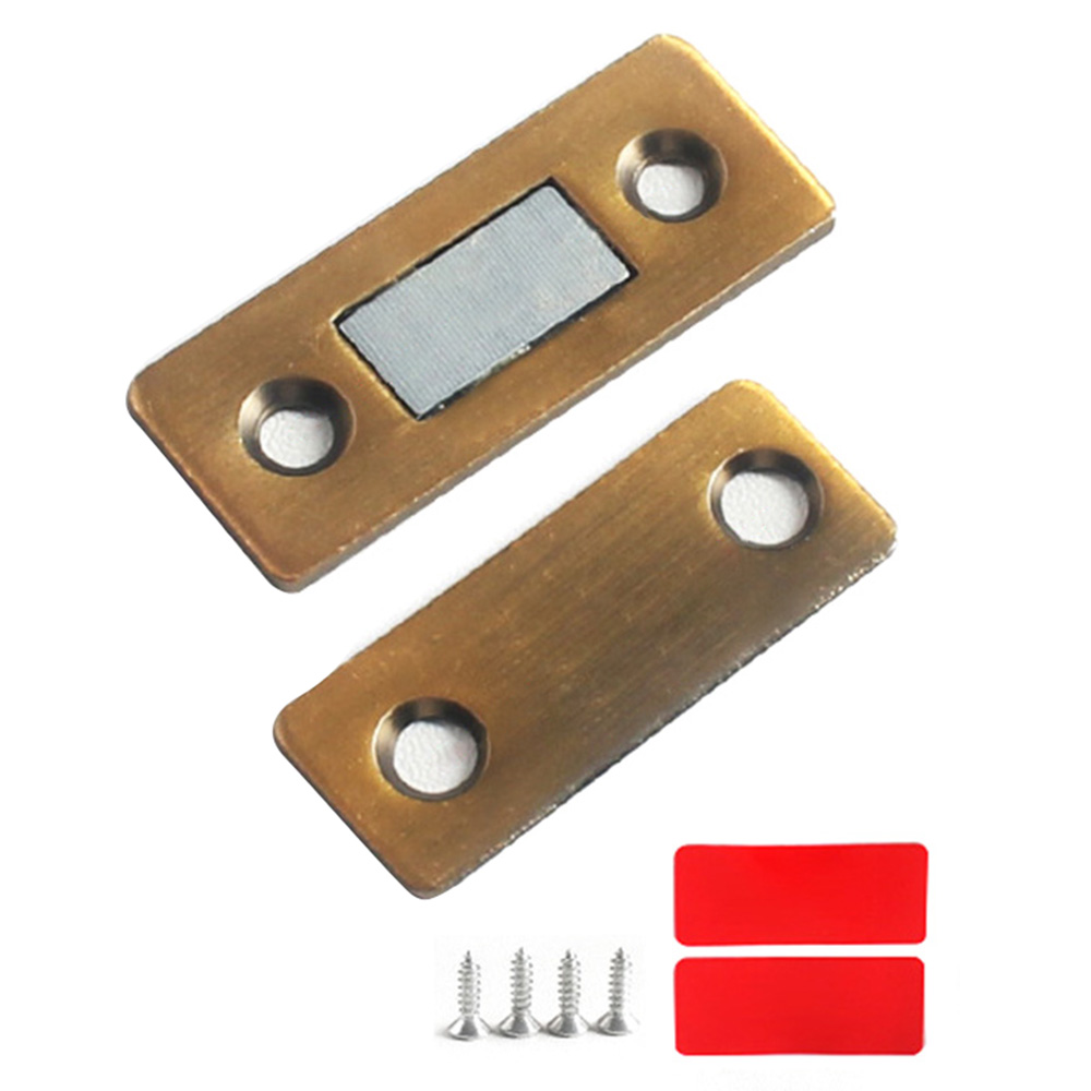 

2pcs / Magnetische Tor Tor Catk Edelstahlschaftschaften Magnet Fahren Kitiz Küchenstellet Nahmen Mit Klebstoff - Gelbe Bronze