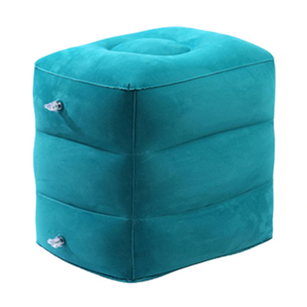 

ZJM-020 Home Travel PVC Flocken Flug Schlafpolster Flugzeug-auto-bus Aufblasbare Fußruhpads - Blau
