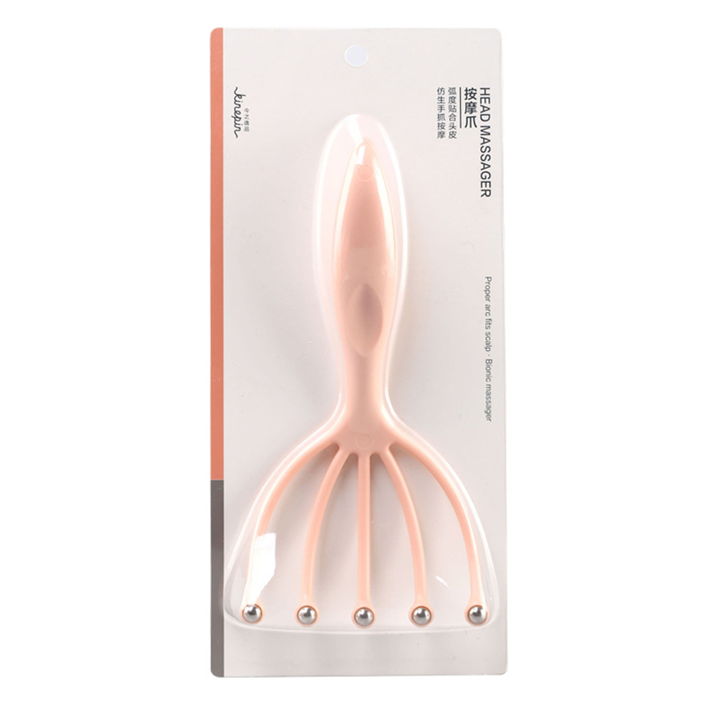 

Kinepin J1104 Handheld Kopfhaut Massagegeräte Edelstahlperlen Spannung Relaxation Kopfmassagarme - Rosa