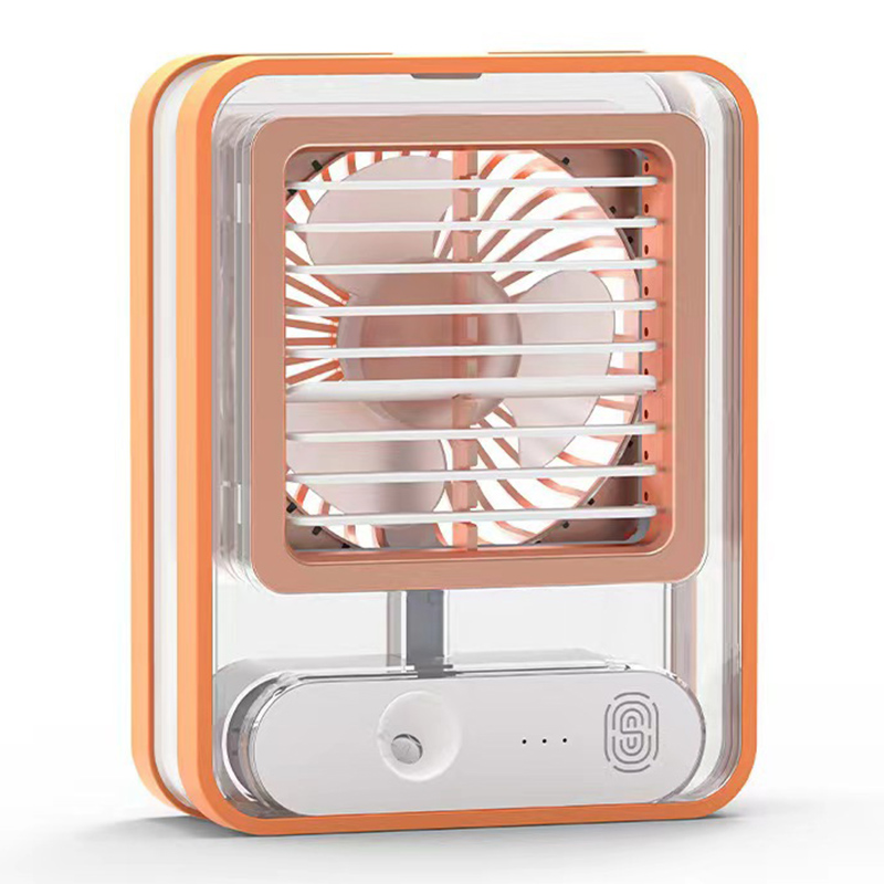 

Befeuchtungssprühen Des Desktop -lüfters USB Wiederaufladbares Home Office -kühlventilator Mit Nachtlicht - Orange