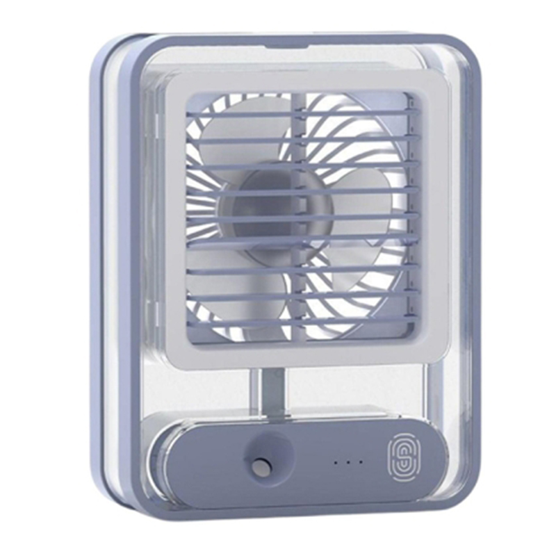 

Befeuchtungssprühen Des Desktop -lüfters USB Wiederaufladbares Home Office -kühlventilator Mit Nachtlicht - Blau