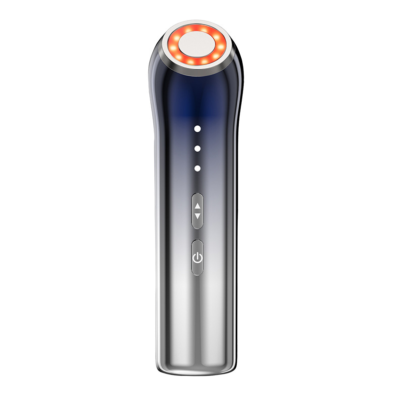 

R15 Ultraschallvibration Home Beauty Device Tragbares Gesichtsmassagegerät, Blau / Silber
