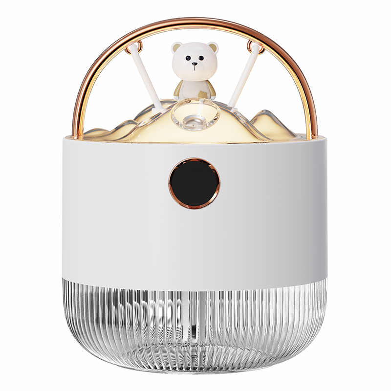 

D15 Swing -geformte Luftbefeuchter 600 ml Große Kapazität Desktop -nebelmacher -luftbefeuchter Mit Licht - Weiss