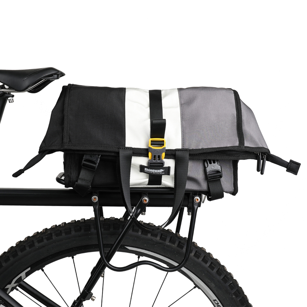 

Rhinowalk X2002 Bike Bag Postman Pannier Bag Rücksitzbeutel Rack Rack Bag Umhängetasche - Schwarz / Weiß / Grau