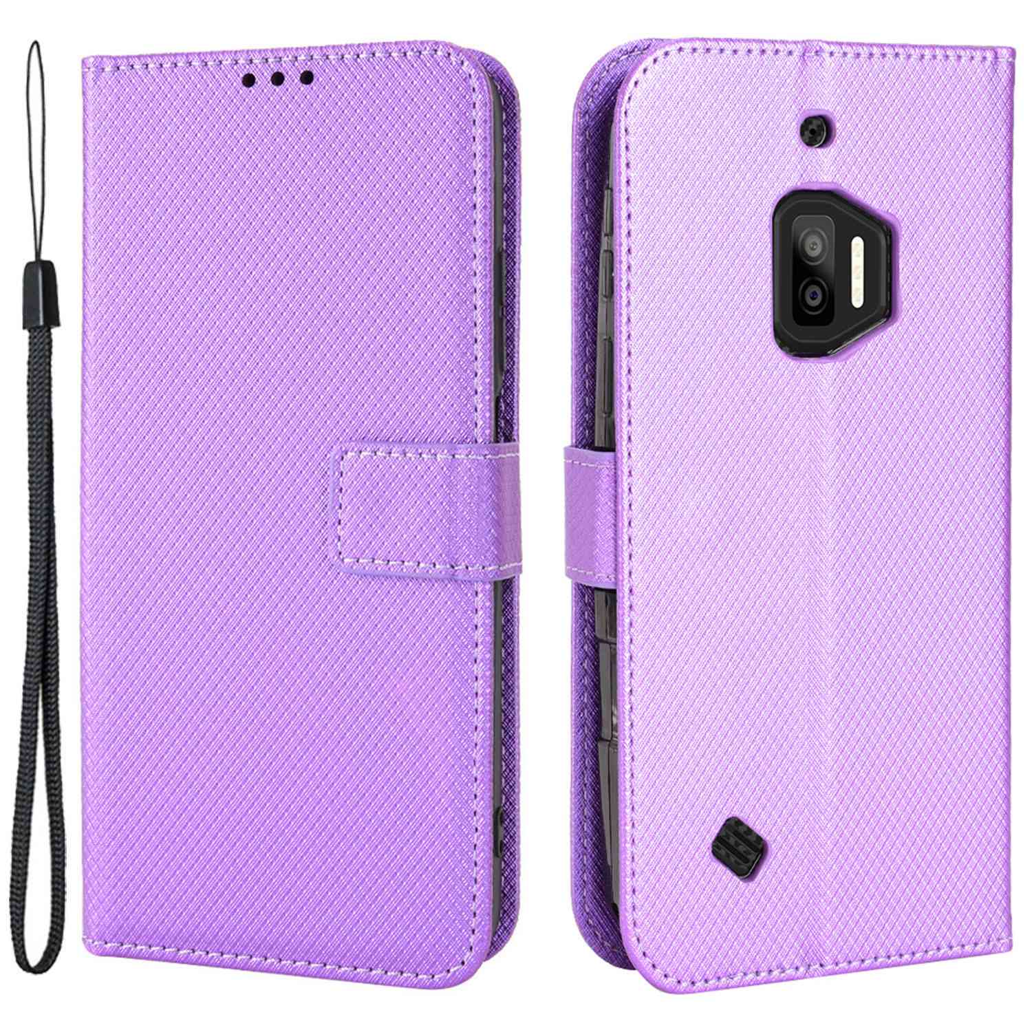 

Für Oukitel WP12/WP12 Pro Diamond Textur Magnetic PU Leder Hülle Ständer Feature Wallet Flip Protective Telefonabdeckung - Violett, Oukitel WP12