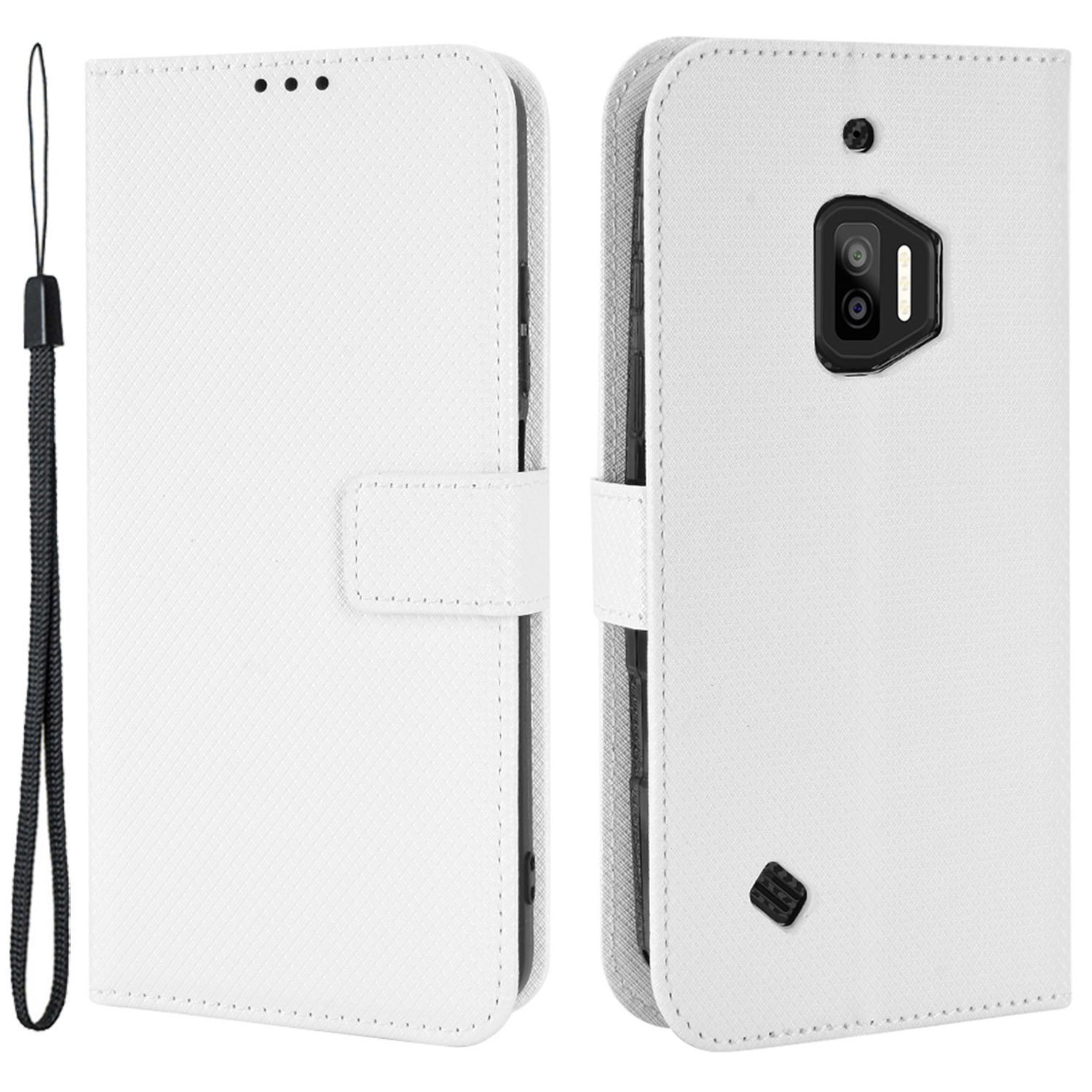 

Für Oukitel WP12/WP12 Pro Diamond Textur Magnetic PU Leder Hülle Ständer Feature Wallet Flip Protective Telefonabdeckung - Weiß, Oukitel WP12