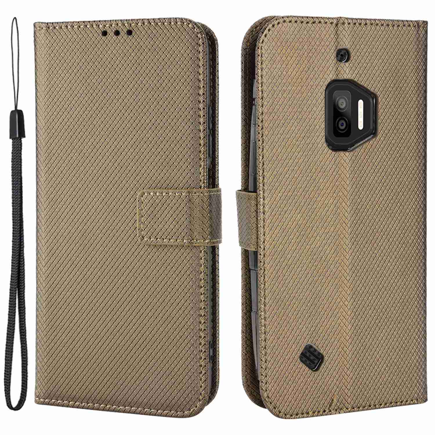 

Für Oukitel WP12/WP12 Pro Diamond Textur Magnetic PU Leder Hülle Ständer Feature Wallet Flip Protective Telefonabdeckung - Braun, Oukitel WP12