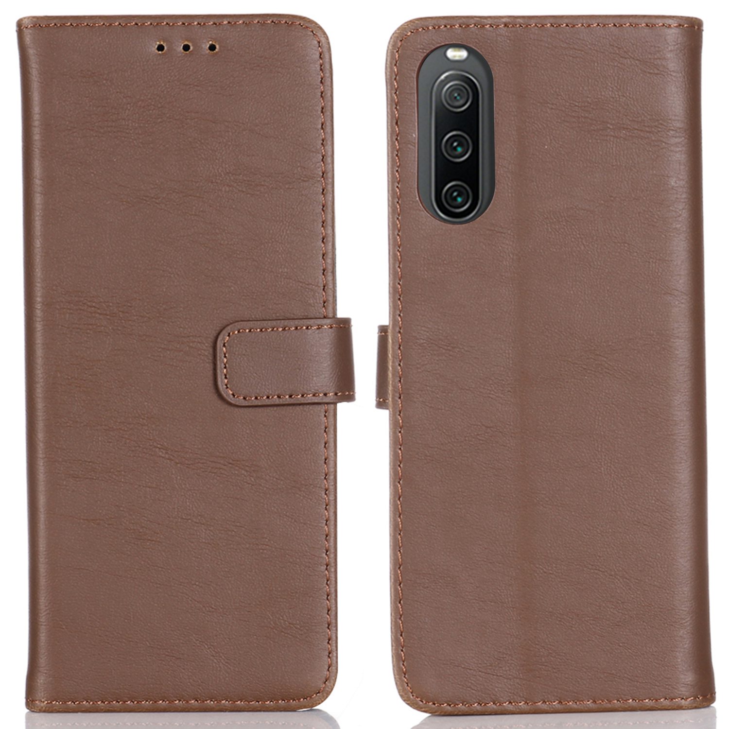 

Für Sony Xperia 10 IV 5G Anti-scratch Flip Folio PU Leder Vintage Cover Verrückter Pferde Textur Stand Wallet Stil Vollschutz Telefonhülle - Kaffee, Sony Xperia 10 IV 5G