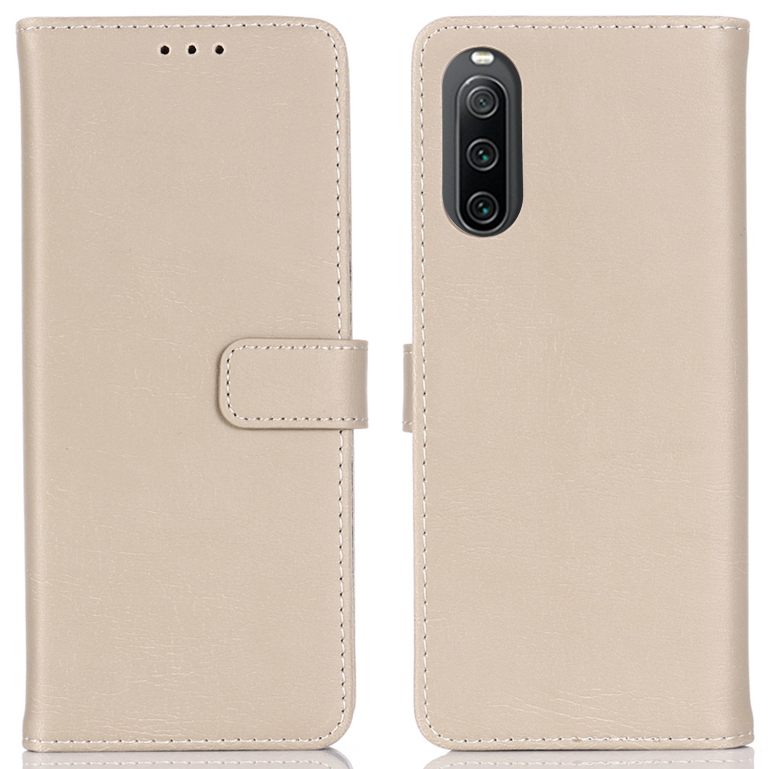 

Für Sony Xperia 10 IV 5G Anti-scratch Flip Folio PU Leder Vintage Cover Verrückter Pferde Textur Stand Wallet Stil Vollschutz Telefonhülle - Grau, Sony Xperia 10 IV 5G