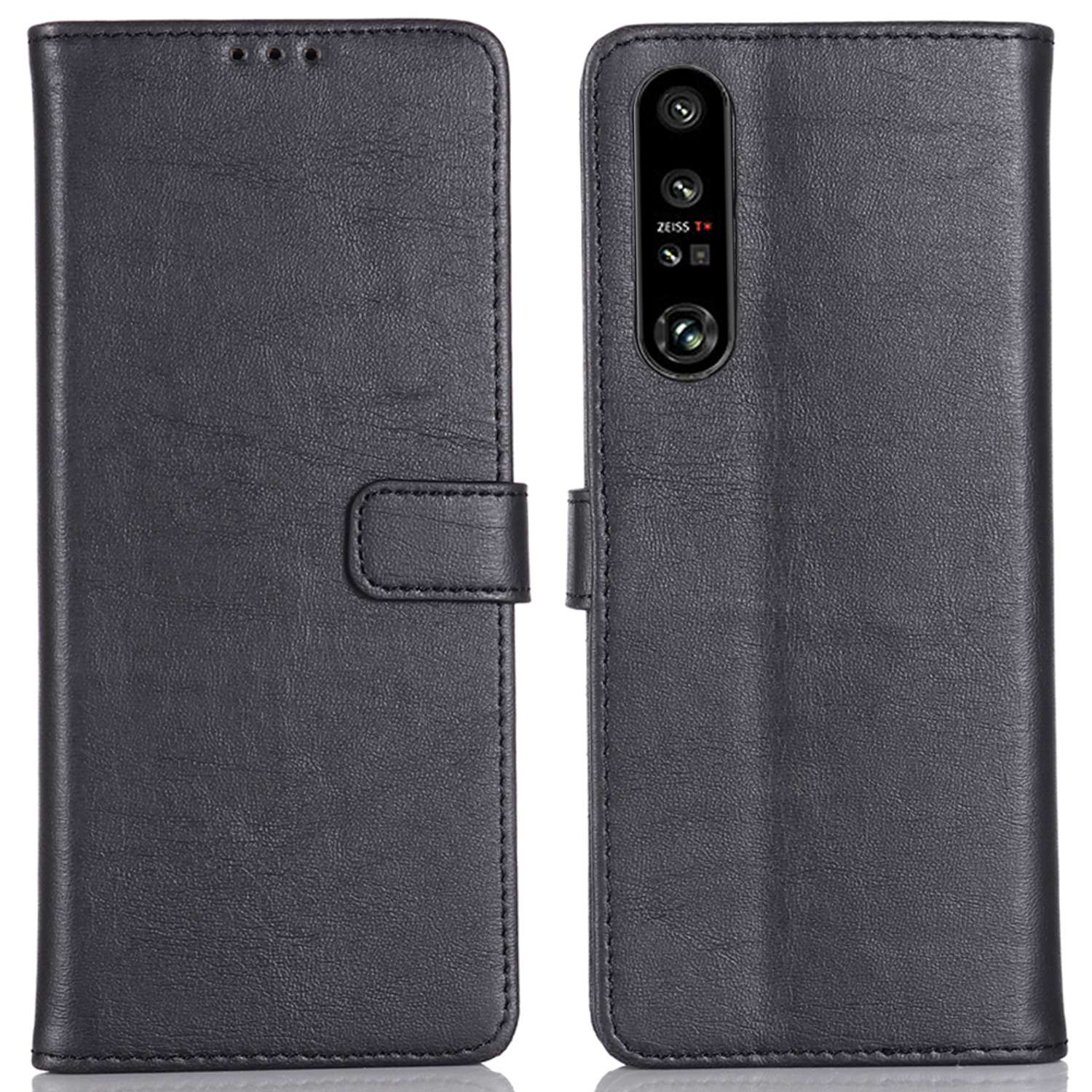 

Für Sony Xperia 1 IV 5G Anti-fall-fall Vintage PU Leder Folio Flip Phone Cover Verrückte Pferdestruktur Schocksicherheit Wallet Stand Hülle - Schwarz, Sony Xperia 1 IV 5G