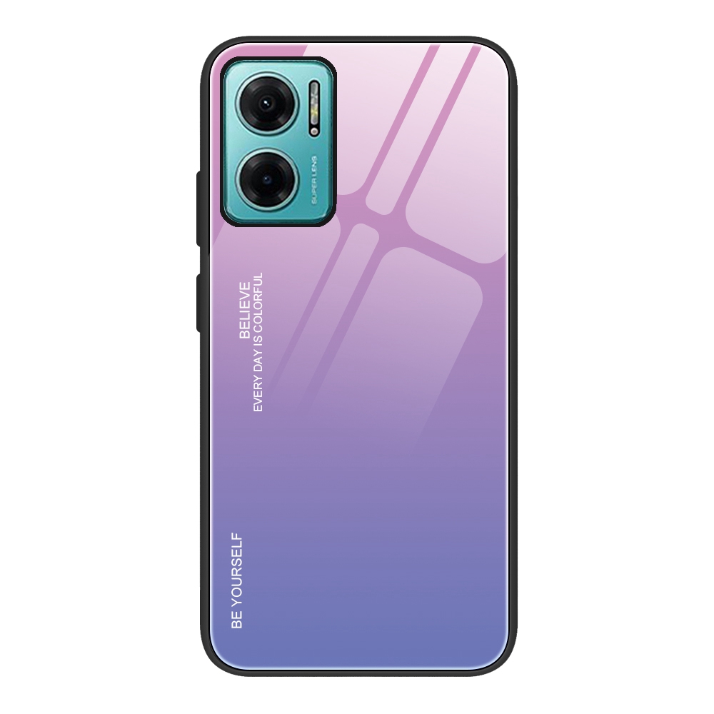 

Gradientenfarben -design -fall Für Xiaomi Redmi Anmerkung 11e 5G / Redmi 10 5g / Redmi 10 Prime + 5G, Temperierte Glas + PC + TPU Stoßdicht Anti-drop-telefonschale - Rosa / Violett, Xiaomi Redmi Note 11E 5G