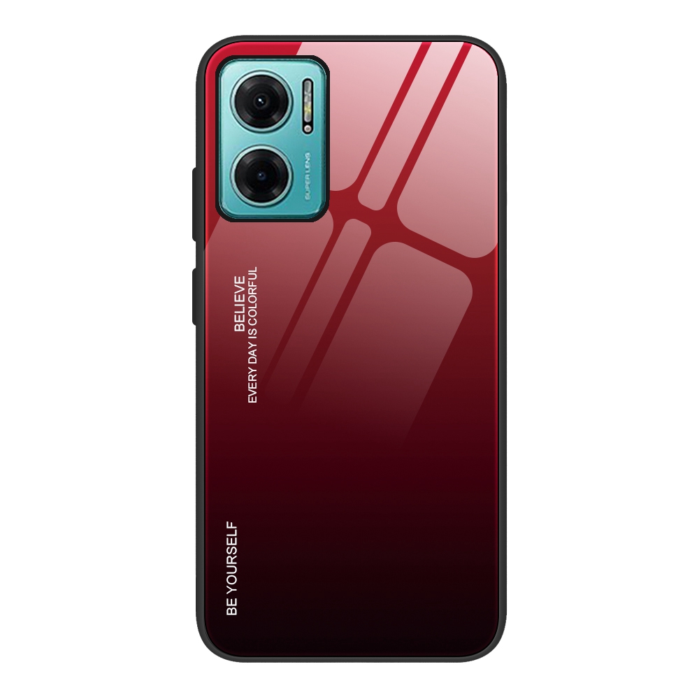 

Gradientenfarben -design -fall Für Xiaomi Redmi Anmerkung 11e 5G / Redmi 10 5g / Redmi 10 Prime + 5G, Temperierte Glas + PC + TPU Stoßdicht Anti-drop-telefonschale - Rot / Schwarz, Xiaomi Redmi Note 11E 5G