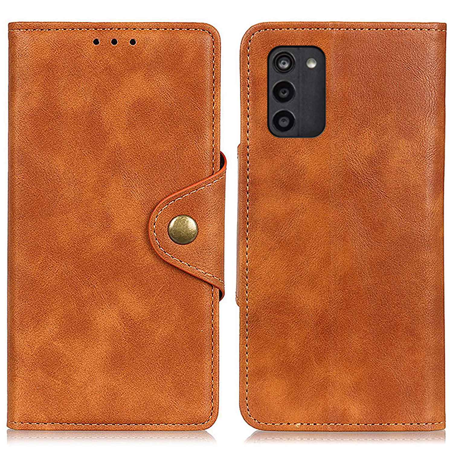 

Für Nokia G100 Phone Hülle Magnetmessing Schnalle PU Leder + TPU Brieftasche Freisprechschutzschutzabdeckung - Braun, Nokia G100
