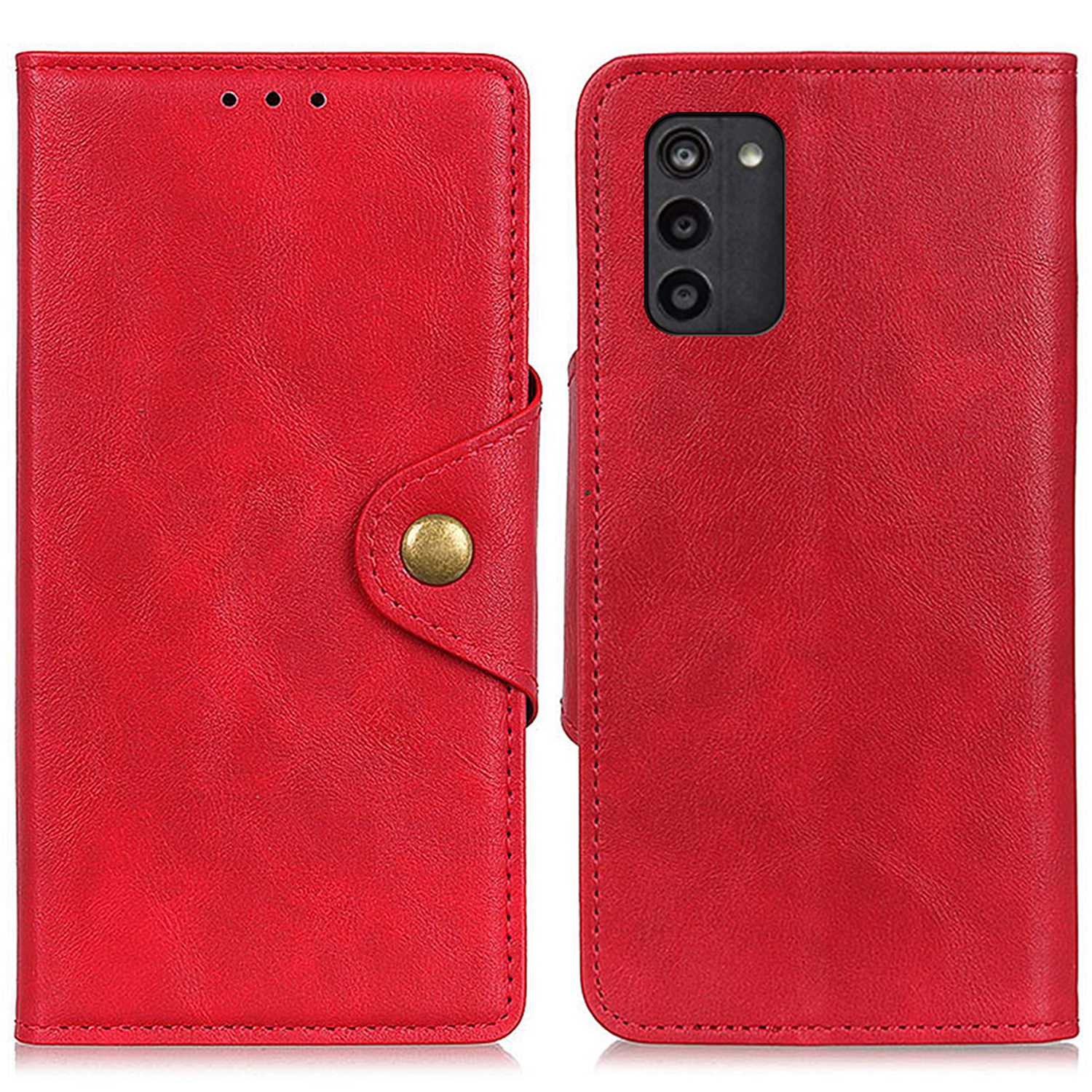 

Für Nokia G100 Phone Hülle Magnetmessing Schnalle PU Leder + TPU Brieftasche Freisprechschutzschutzabdeckung - Rot, Nokia G100