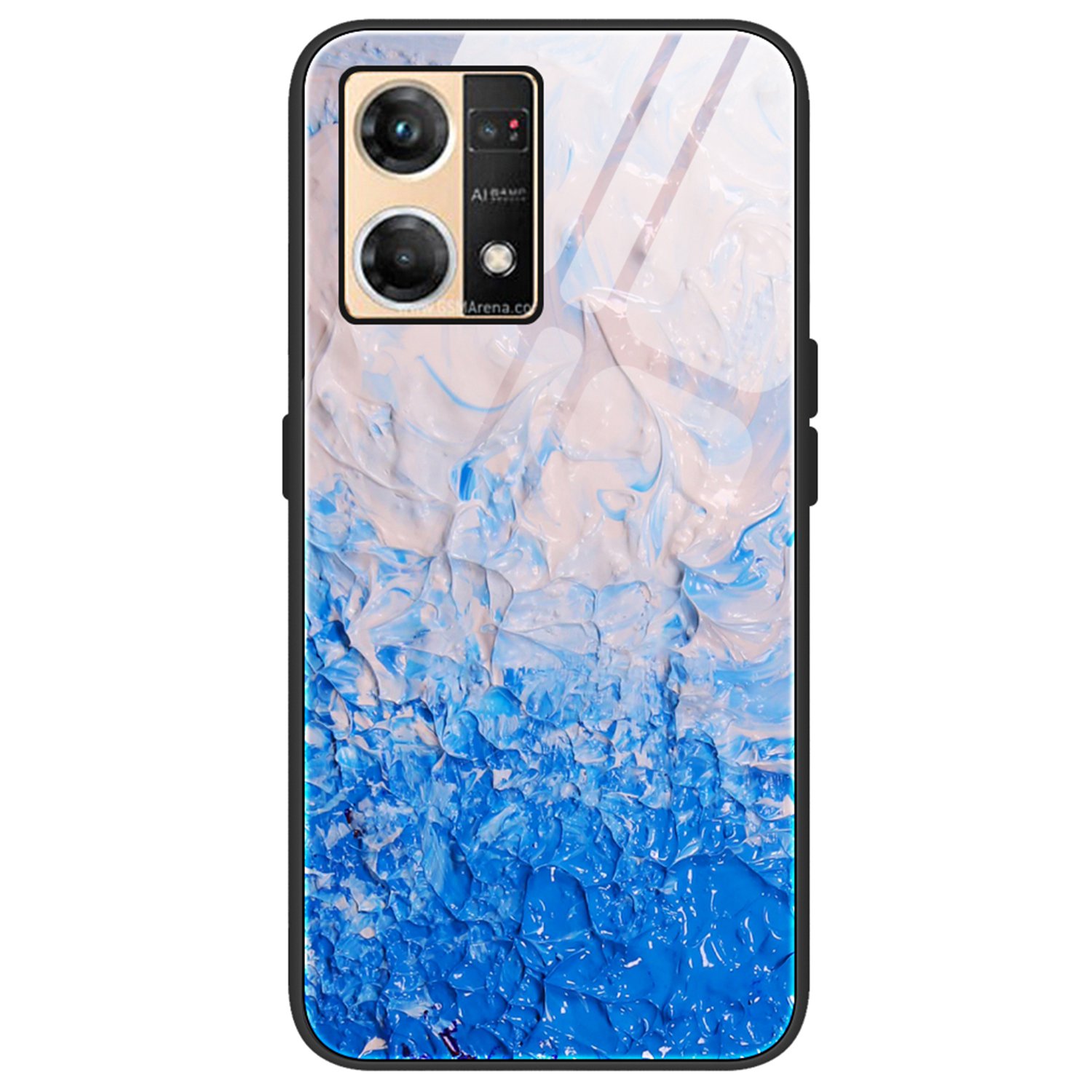 

Marmormuster Temperiertes Glas + PC + Tpu-hülle Für Oppo Reno7 4G, Anti-droge-schutz-telefon-rückzugsabdeckung - DL07, Oppo Reno7 4G