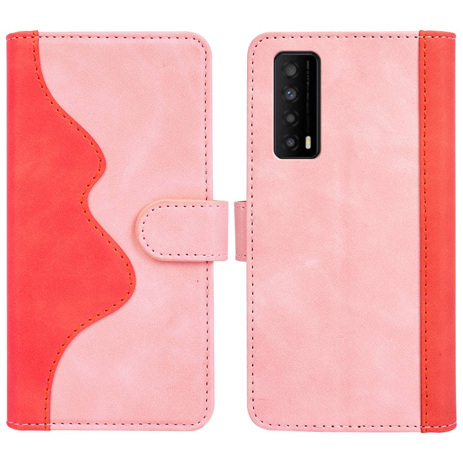 

Für TCL Stylus 5G Farbspleißen PU Leder -standard Brieftasche Hülle Magnetische Verschluss Telefonschutzabdeckung - Rosa, TCL Stylus 5G