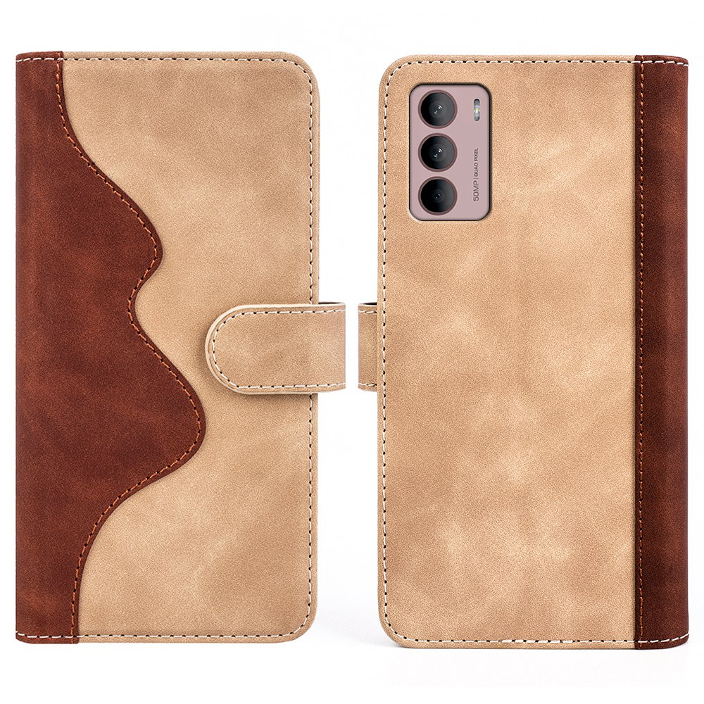 

Für Motorola Moto G42 4G Farbspleißen PU Leder-ständer Wallet Hülle Vollschützer Telefonabdeckung - Gelb, Motorola Moto G42 4G