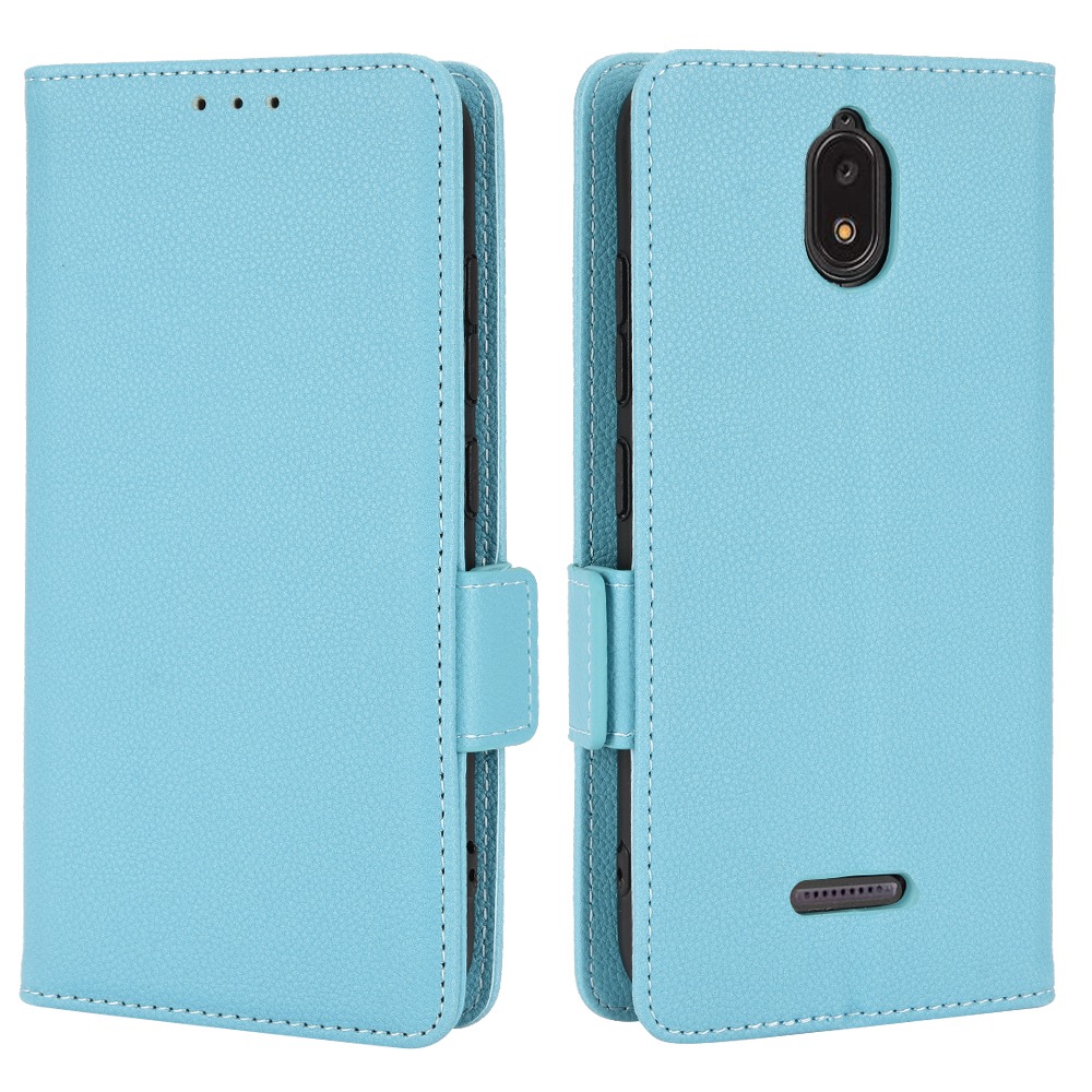 

Für Heißpfeffer Serrano 3 PU Leder Sichern Doppelmagnetverschluss Hülle Litchi Textur Ständer Stoßdämpfer Flip Wallet Decke - Baby Blau, Hot Pepper Serrano 3