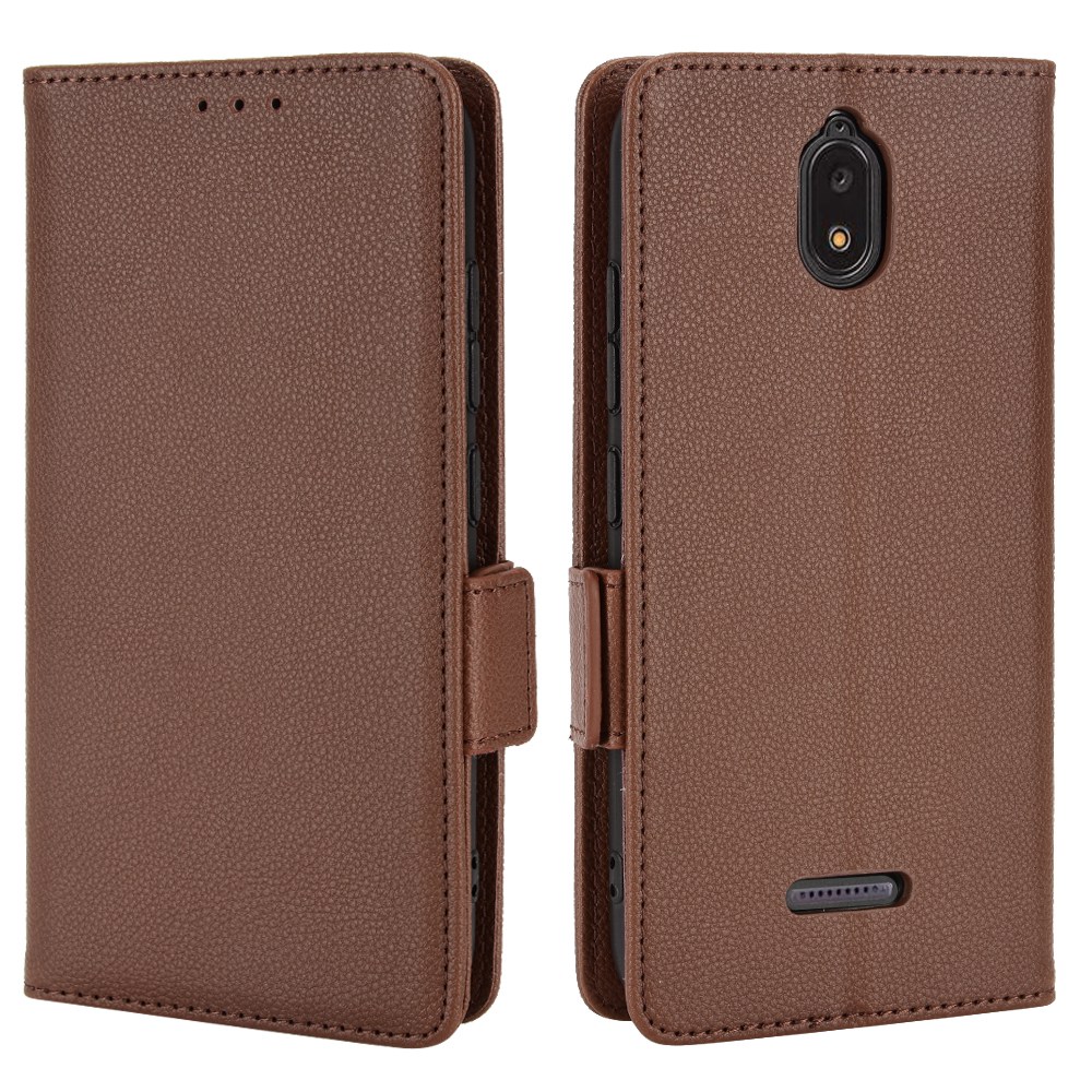 

Für Heißpfeffer Serrano 3 PU Leder Sichern Doppelmagnetverschluss Hülle Litchi Textur Ständer Stoßdämpfer Flip Wallet Decke - Braun, Hot Pepper Serrano 3