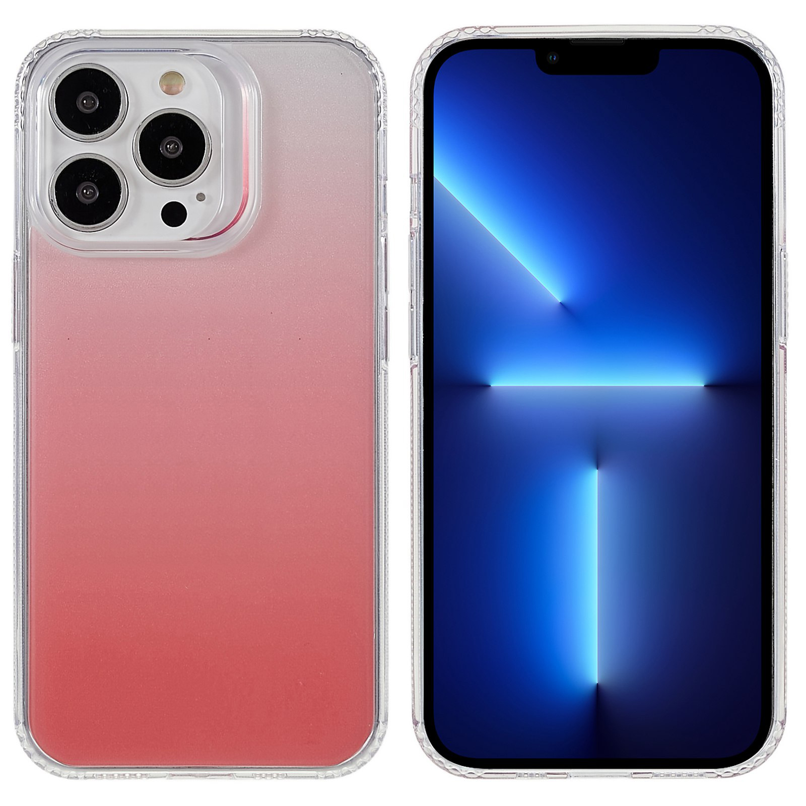 

For iPhone 13 Pro 6.1 inch Stylish Gradient TPU+PC Lightweight Protective Mobile Phone Case Cover - Pink, iPhone 13 Pro