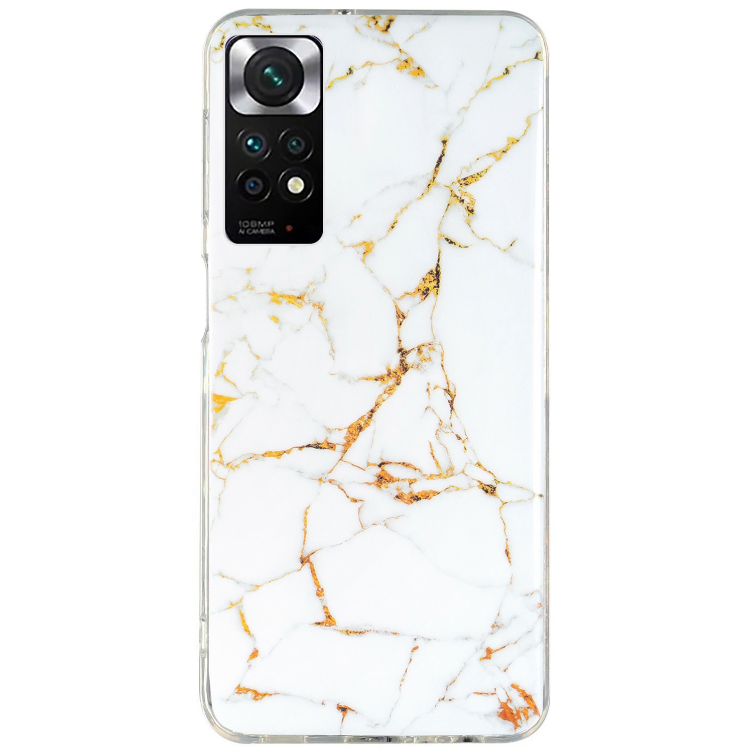 

Für Xiaomi Redmi Note 11 4G (Qualcomm)/Note 11s 4G IMD Marmormuster Mobiltelefonabdeckung Flexibler Tpu-drop-proof-fall - Weiß, Xiaomi Redmi Note 11 4G (Qualcomm)