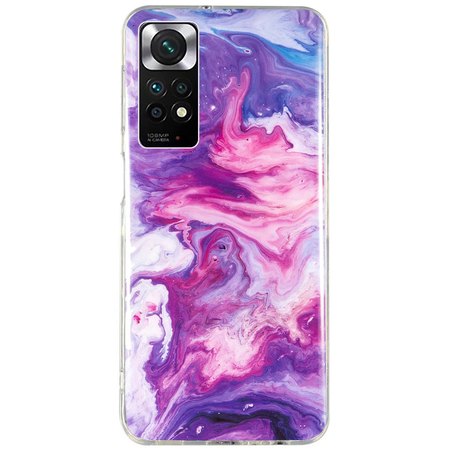 

Für Xiaomi Redmi Note 11 4G (Qualcomm)/Note 11s 4G IMD Marmormuster Mobiltelefonabdeckung Flexibler Tpu-drop-proof-fall - Rot, Xiaomi Redmi Note 11 4G (Qualcomm)