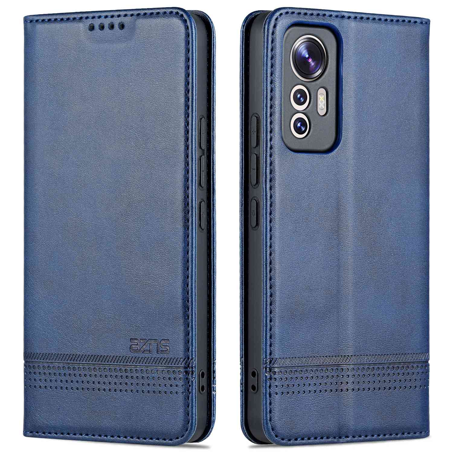

Azns Für Xiaomi 12 Lite 5G Magnetic Auto Closeure Brieftasche Telefonhülle PU Leder Viewing Ständer Flip Cover - Blau, Xiaomi 12 Lite 5G
