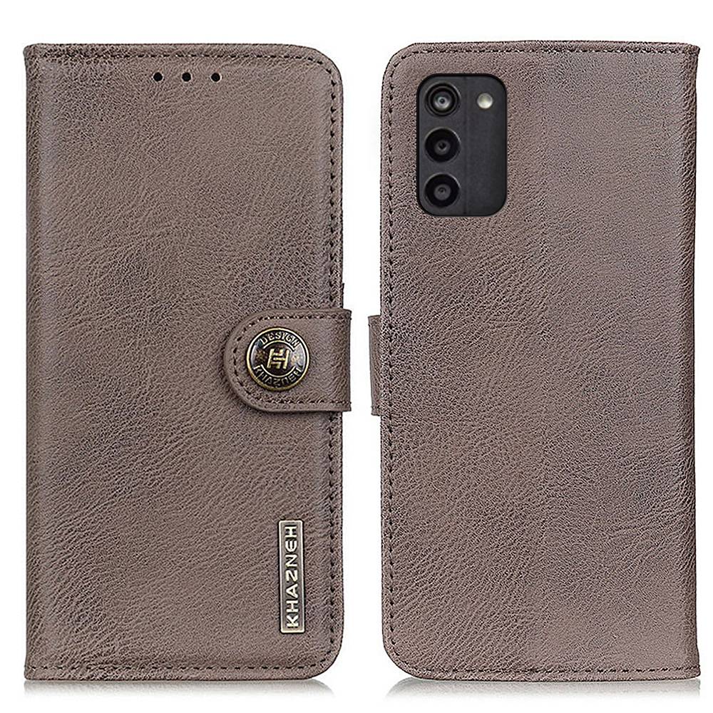 

Khazneh Drop-proof-telefonhülle Für Motorola Moto G100, Anti-kratzer-kuhläden Strukturierte PU Leder Flip Wallet Wallet With Viewing Ständer - Khaki, Motorola Moto G100