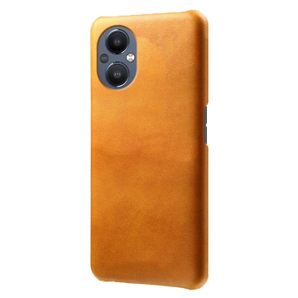

Case de Téléphone Protectrice Pour Oppo Reno8 Lite 5G, Couverture PC Dur en Cuir PU en Cuir Texturé - Orange