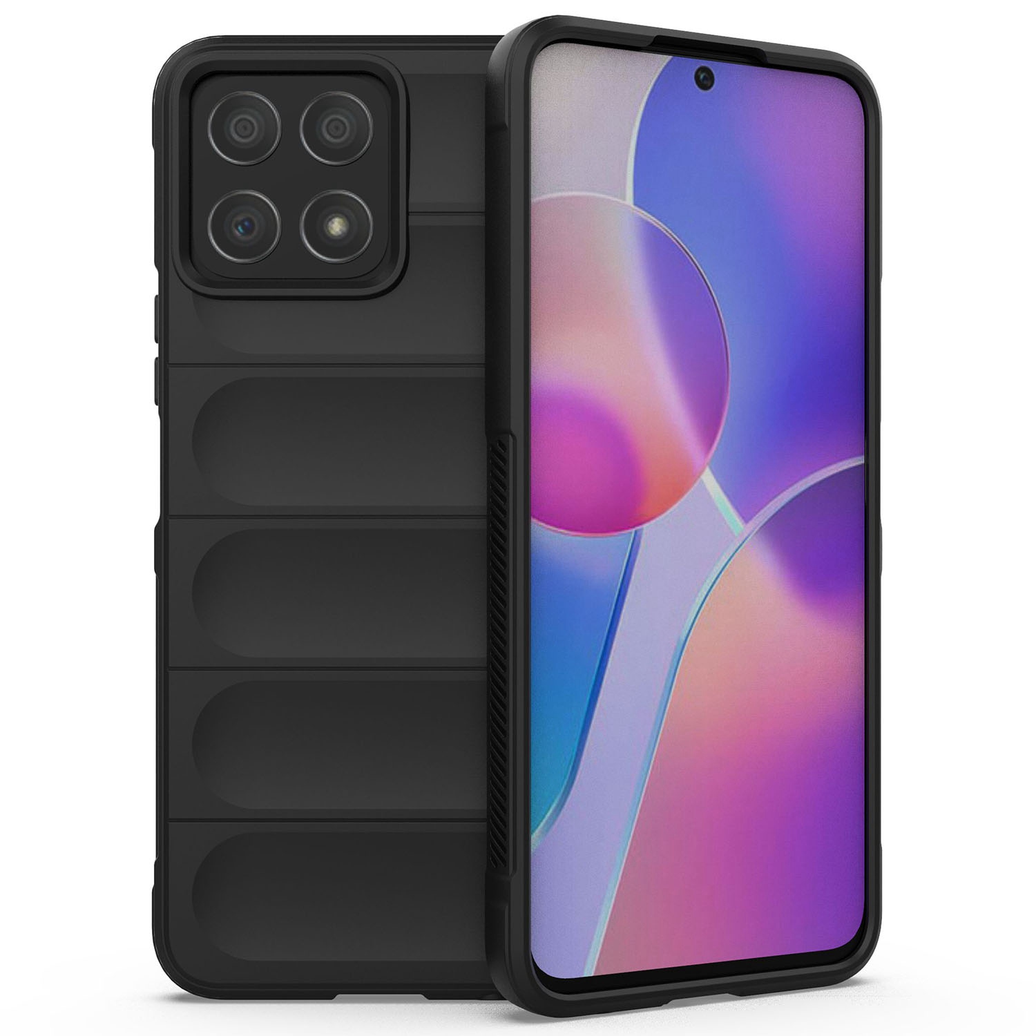

Für Ehre X8 / X30i Rugged Rückenabdeckung Anti-fall-fall-schutz Flexible Tpu-telefonhülle - Schwarz, Honor X8 4G