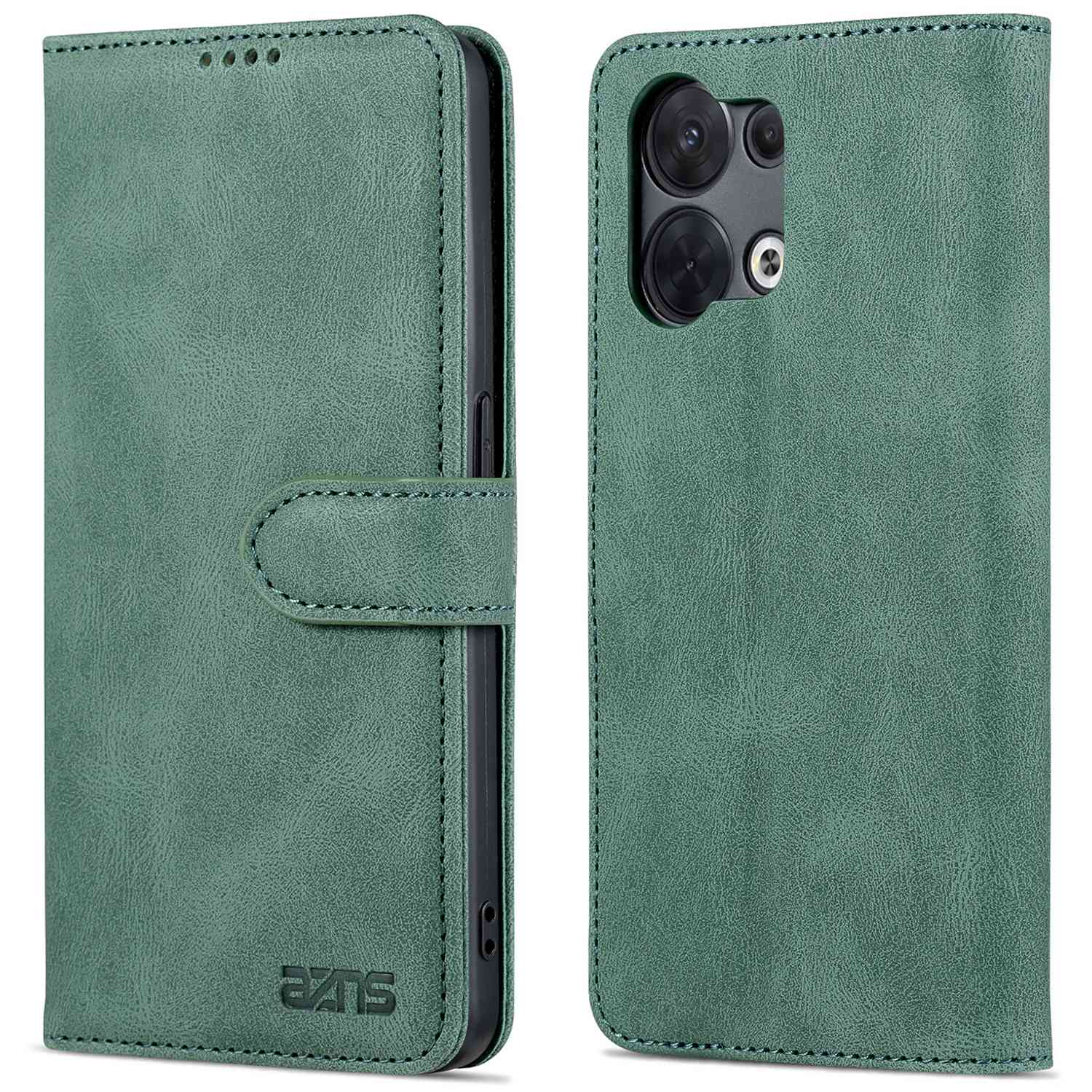 

AZNS Anti-scratch-telefonkoffer Für Oppo Reno8 5G (globale Version) / Oppo Reno8 5G, Drop-sof-pu-leder-flip-brieftaschenabdeckungsständer Mit Magnetischem Verschluss - Grün, Oppo Reno8 5G (Global Version)