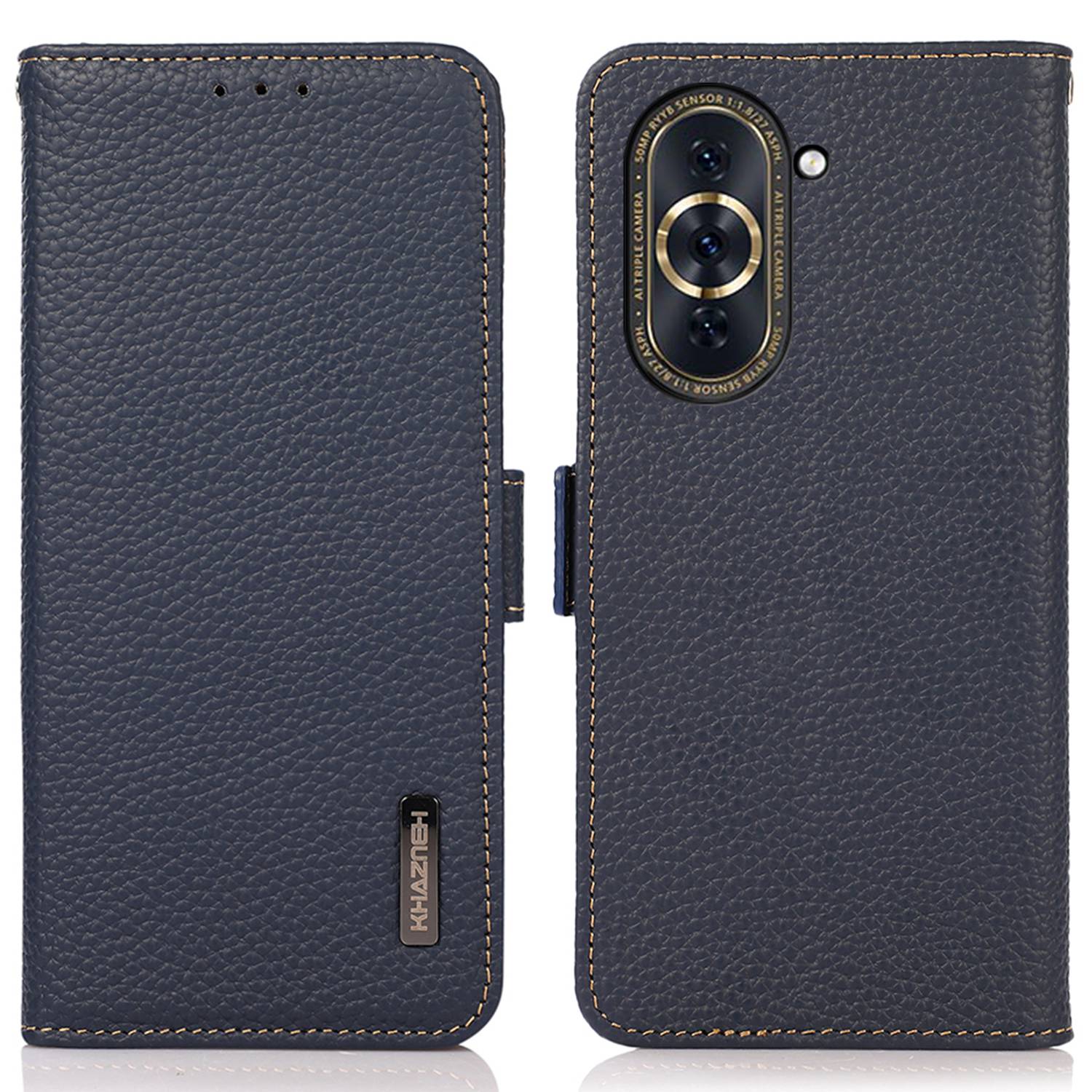

Khazneh Litchi Texture Telefon Hülle Für Huawei Nova 10 Pro 4G, Anti-kratzer-leder-rfid-blockierungsabdeckung Mit Brieftaschenstand - Blau, Huawei nova 10 Pro 4G