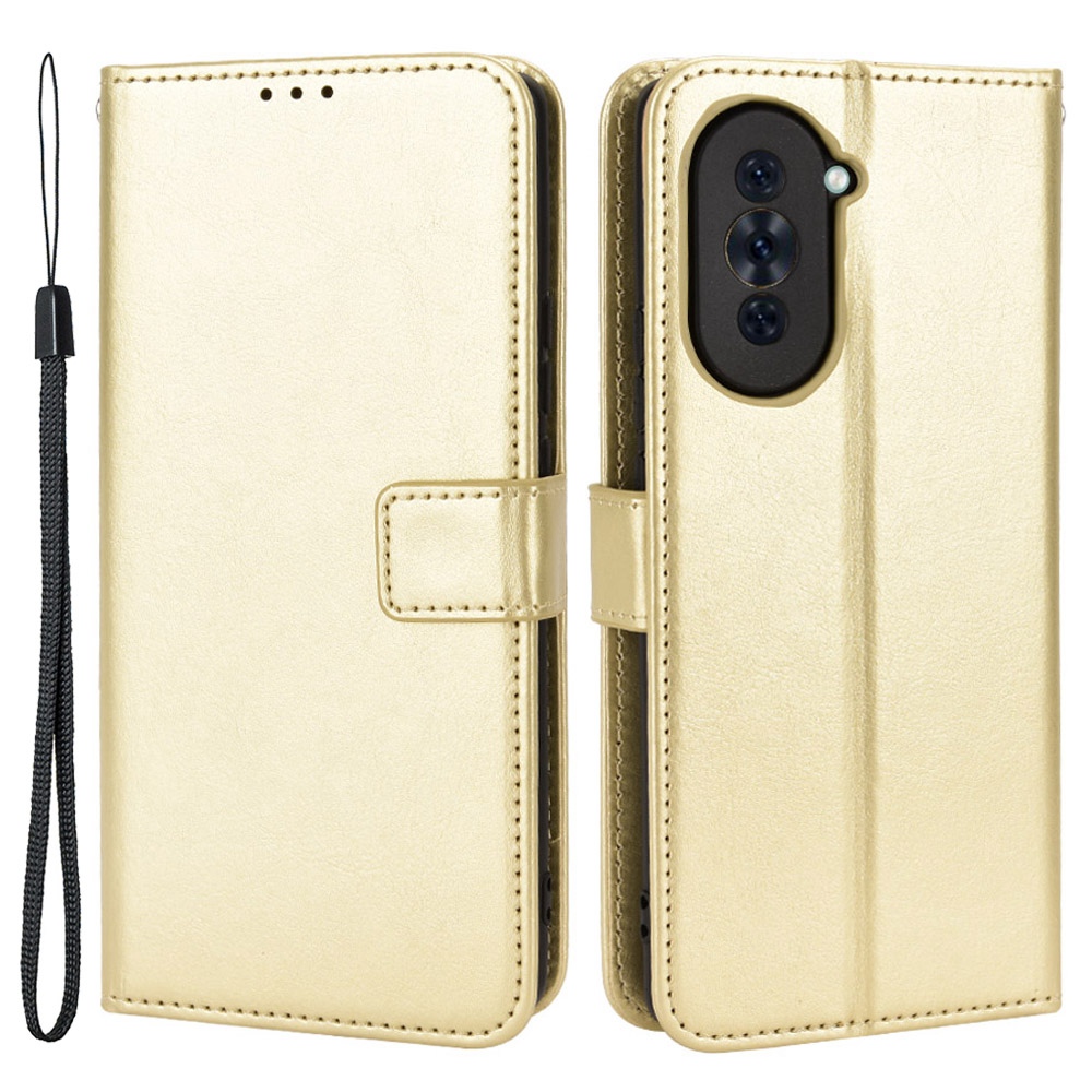 

Crazy Horse Texture Phone Hülle Für Huawei Nova 10 4g, PU Leder Brieftasche Magnetic Clasp -abdeckung - Gold, Huawei nova 10 4G