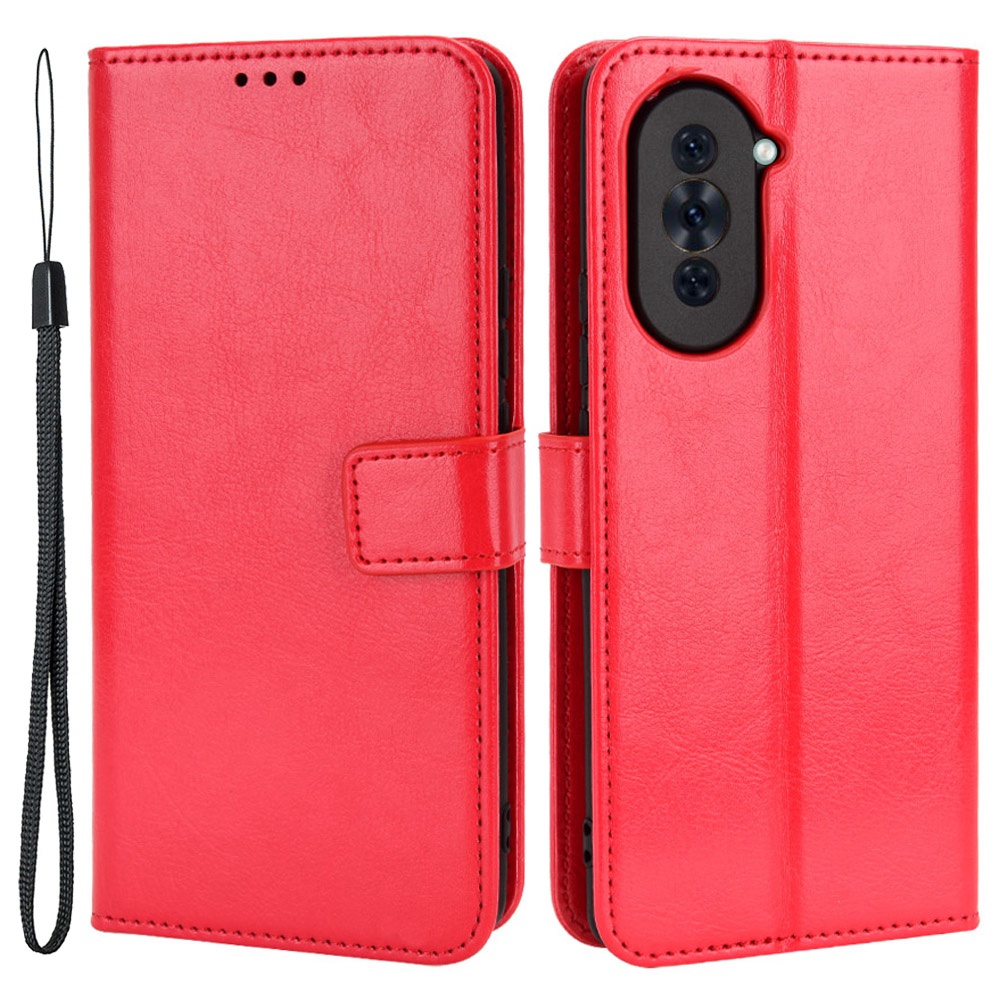 

Crazy Horse Texture Phone Hülle Für Huawei Nova 10 4g, PU Leder Brieftasche Magnetic Clasp -abdeckung - Rot, Huawei nova 10 4G