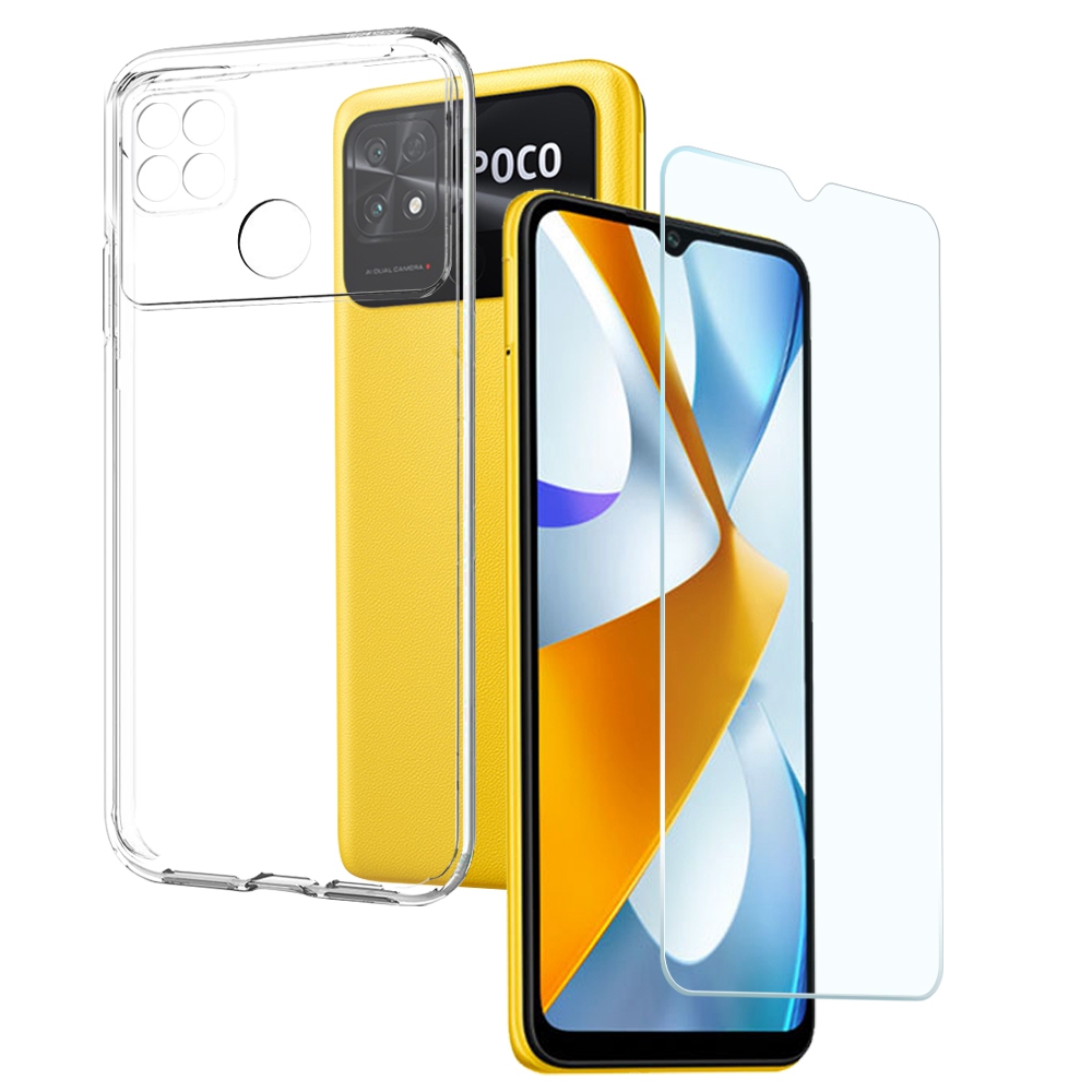 

Northjo Für Xiaomi Poco C40 4G Telefonhülle TPU Rückabdeckung Mit Ultra -schlankem, Temperamentvollem Glasschriftenschutz, Xiaomi Poco C40