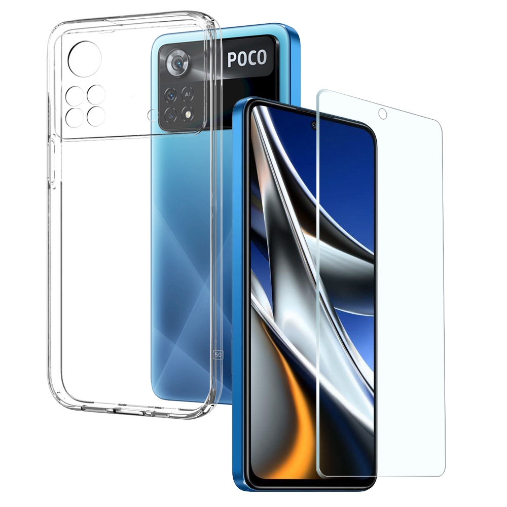 

Northjo Für Xiaomi Poco X4 Pro 5G Anti-kratzer-tpu-telefongehäuse Mit Ultradünnem, Geschmittertem Glasschriftenschutz, Xiaomi Poco X4 Pro 5G