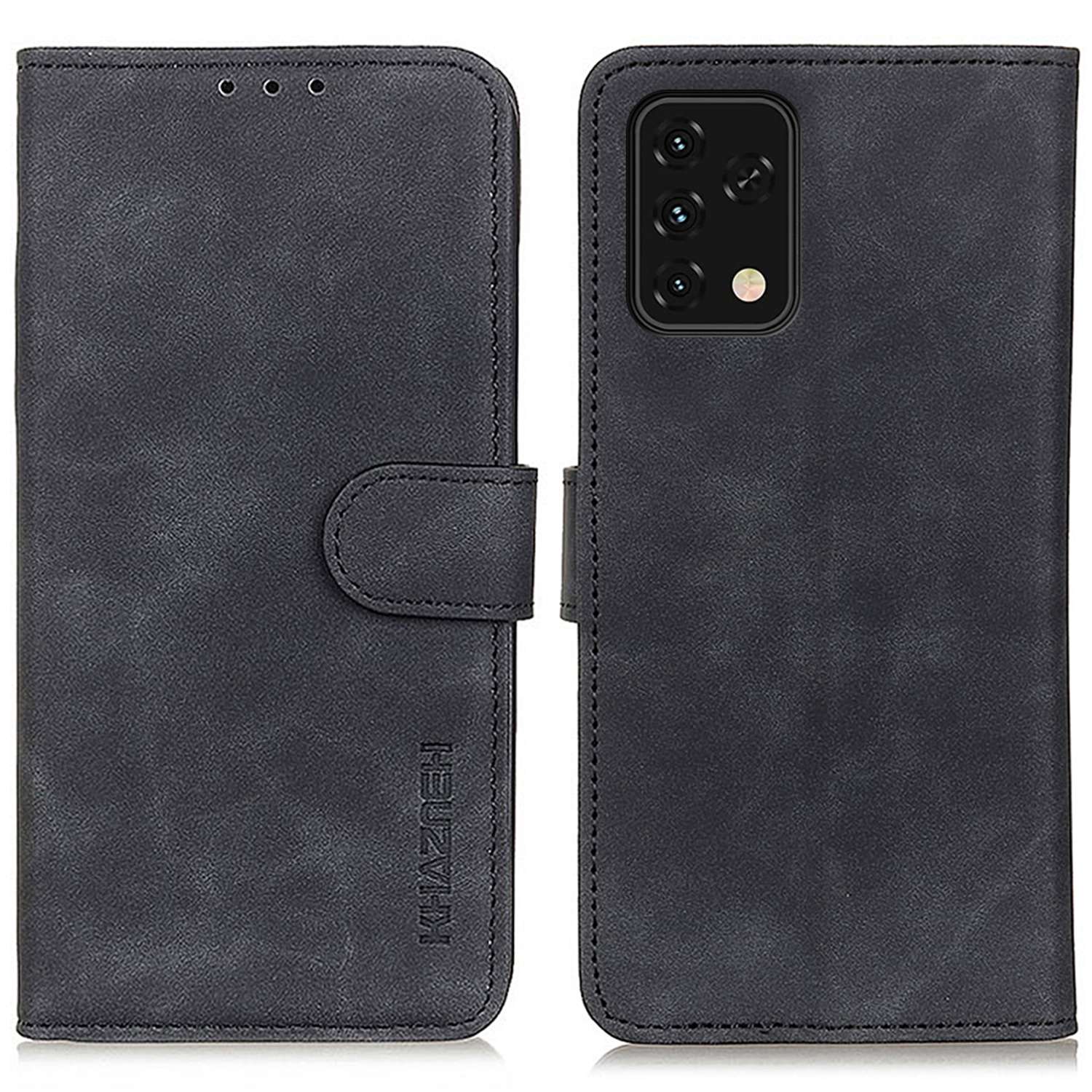 

Khazneh Für Umiidigi Power 5s 4G Vintage PU Lederschutzwallet Ständer Verfügt Über Eine Gut Geschützte Handy-hülle. - Schwarz, UMIDIGI Power 5S 4G