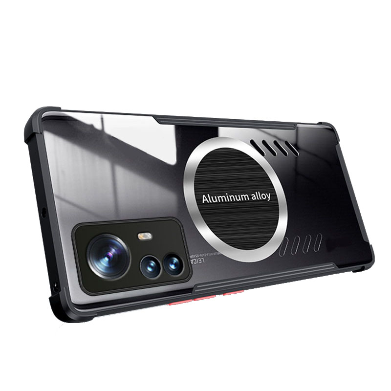

Für Xiaomi 12 Pro 5g / 12s Pro 5g / 12 Pro (abmessung) 5G Magnetischer PC + TPU Schockdes Telefongehäuse Wärmeableitungskühlung Schutzabdeckung - Schwarz, Xiaomi 12 Pro 5G