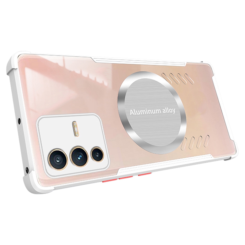 

Für Vivo S12 Pro Ultra Slim Clear Heat Dissipation Phone Hülle Magnetische Rückseite Abdeckung Hohl Anti-fall-telefon Shell - Weiß, vivo S12 Pro