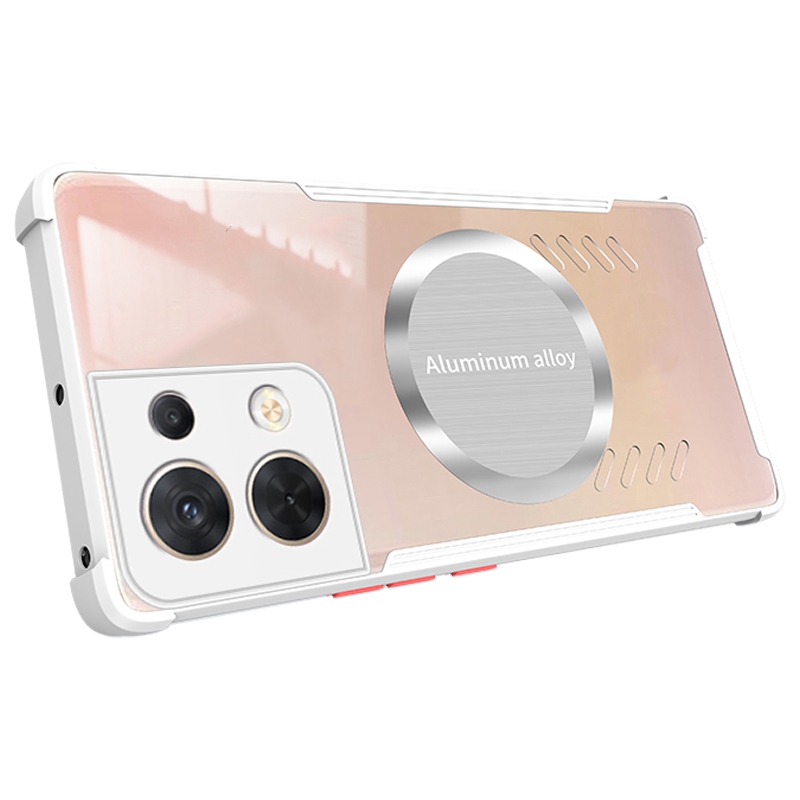 

Für Oppo Reno8 Pro+ 5g / Reno8 Pro 5g (globale Version) Löschen Wärme-dissipation Phone Hülle Magnetische Verschleiß-resistenter Rückdeckabdeckung Kühlung Hohl Schutzhülle - Weiß, Oppo Reno8 Pro 5G (Global Version)