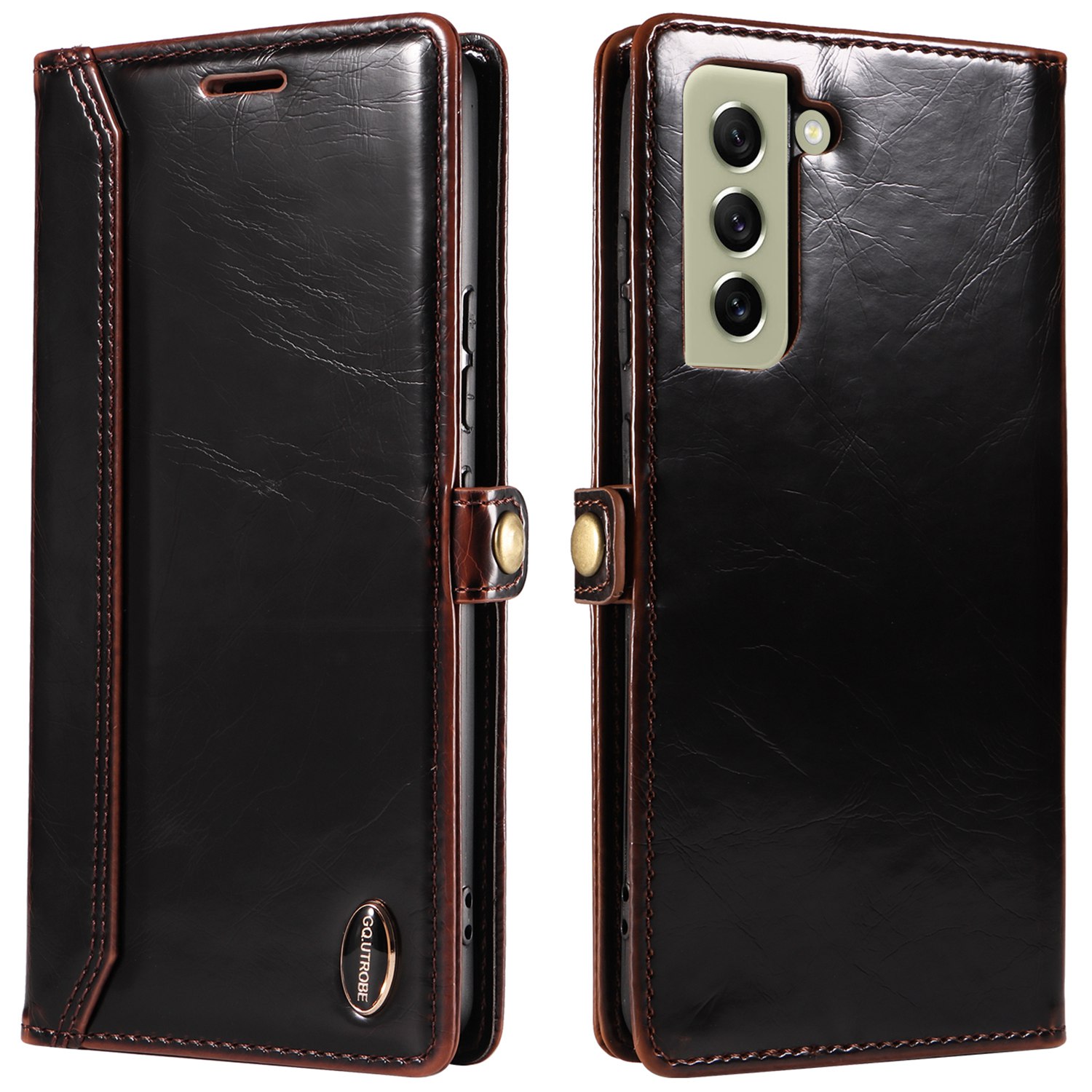 

Gq. Utrobe 010 Серия RFID Bloging Leather+ Tpu Cope Cope Phone Для Samsung Galaxy S22+ 5G, Против Пыли Против Роста. - Коричневый, Galaxy S22+ 5G
