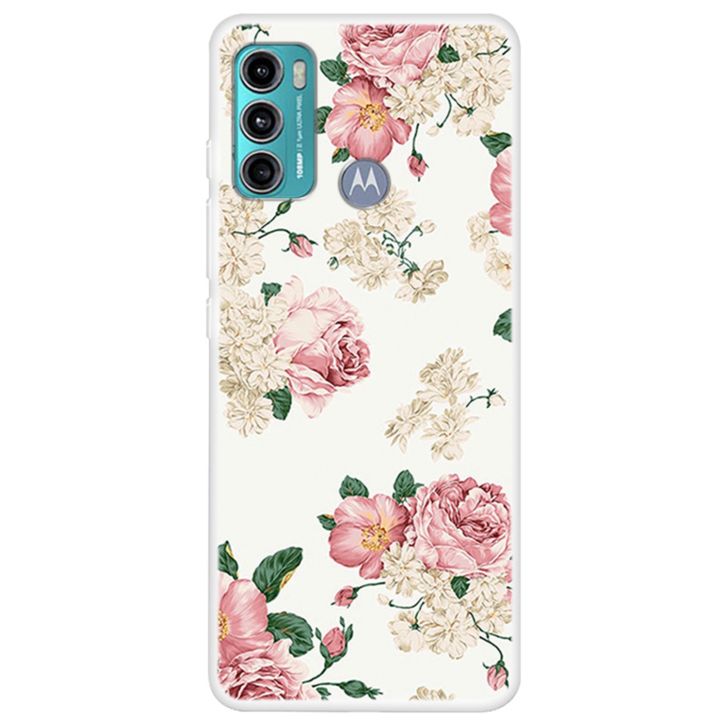 

Für Motorola Moto G60 Muster Druck Drop-proof-telefonhülle Ultra Slim Soft TPU Schutzabdeckung - Blumen, Motorola Moto G60