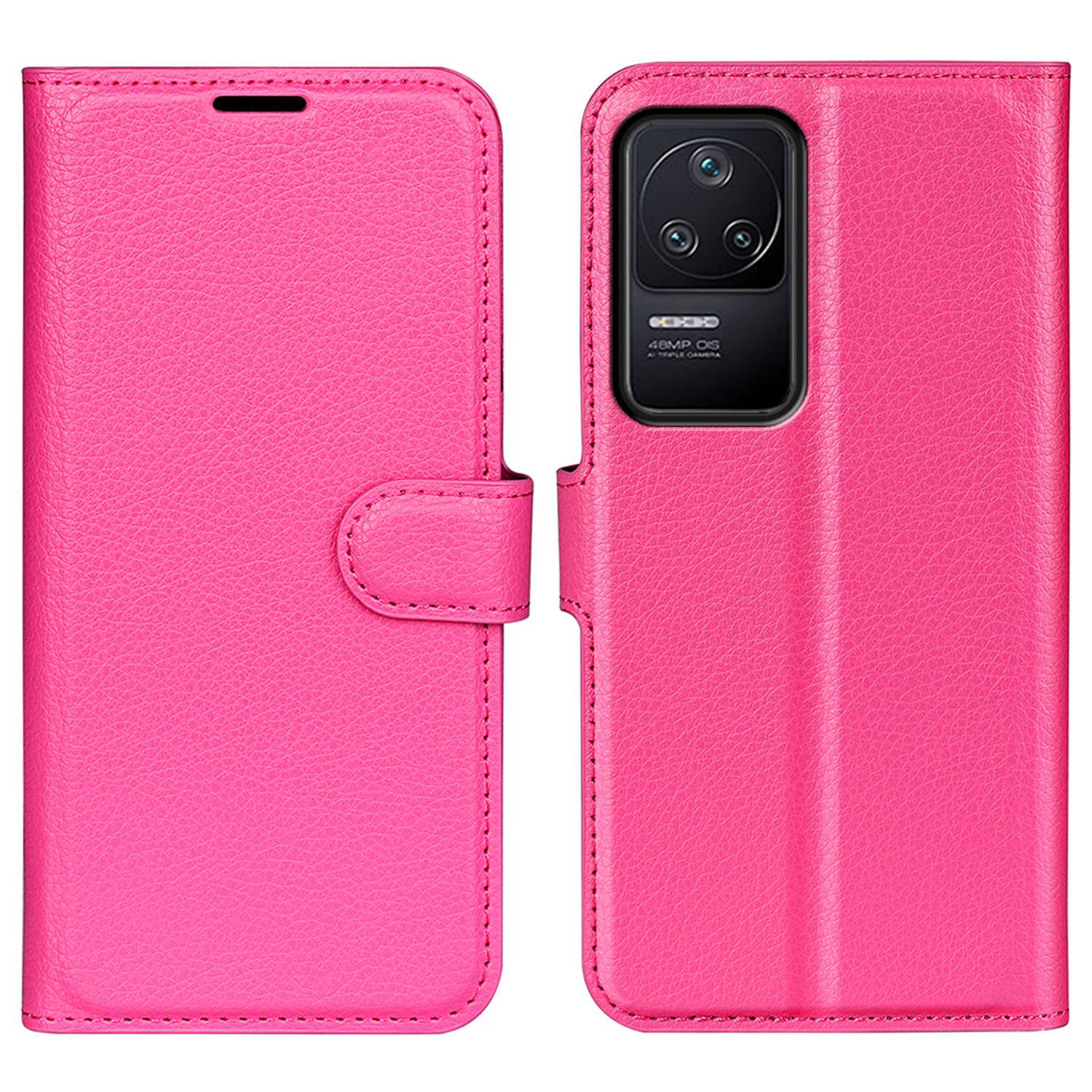

Für Xiaomi Poco F4 5G / Redmi K40S 5G Anti-drop Litchi Textur Telefon Flip Wallet Hülle Kear-resistente PU Lederständer Cover - Rose, Xiaomi Poco F4 5G
