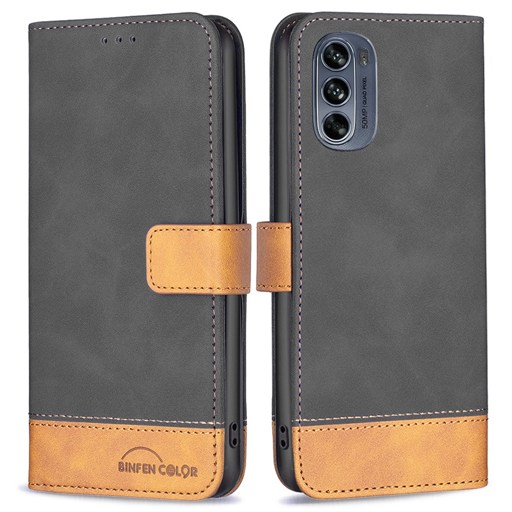 

Binfen Farbe BF Leder Hülle Serie-7 Für Motorola Moto G62 5G Style 11 Matt Oberfläche Verstellbar - Schwarz, Motorola Moto G62 5G