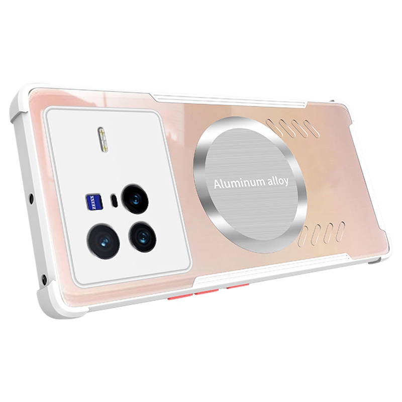 

Für Vivo X80 5g Anti-drop-wärme-dissipation Clear Phone Hülle Anti-kratzer Magnetkühlung Hohlrückerabdeckung Hülle - Weiß, vivo X80 5G