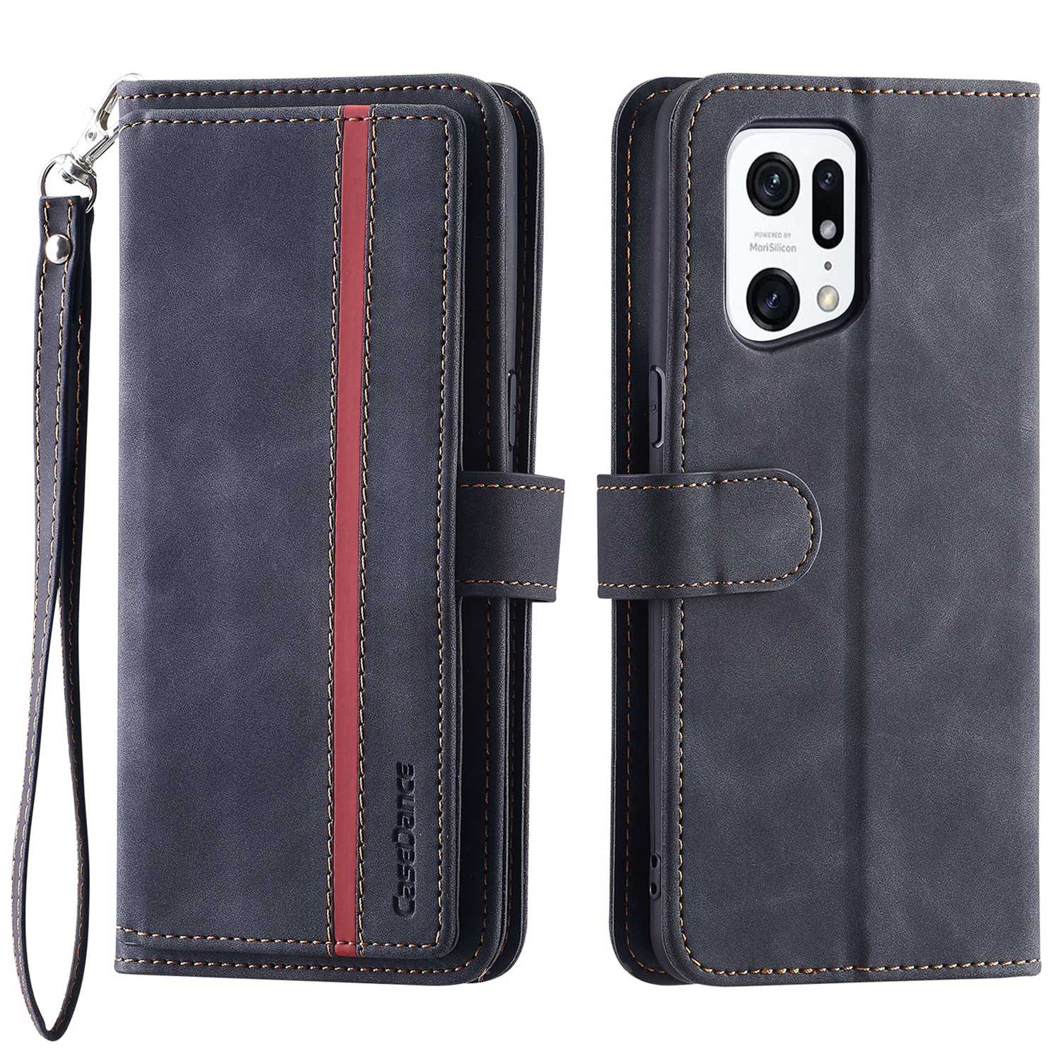 

Zauberwaltz 002-serie Für Oppo Finden Sie X5 Pro 5G Telefonabdeckung, Handy Gurt Wallet Stand Magnetic Anti-drop-telefonhülle - Schwarz, Oppo Find X5 Pro