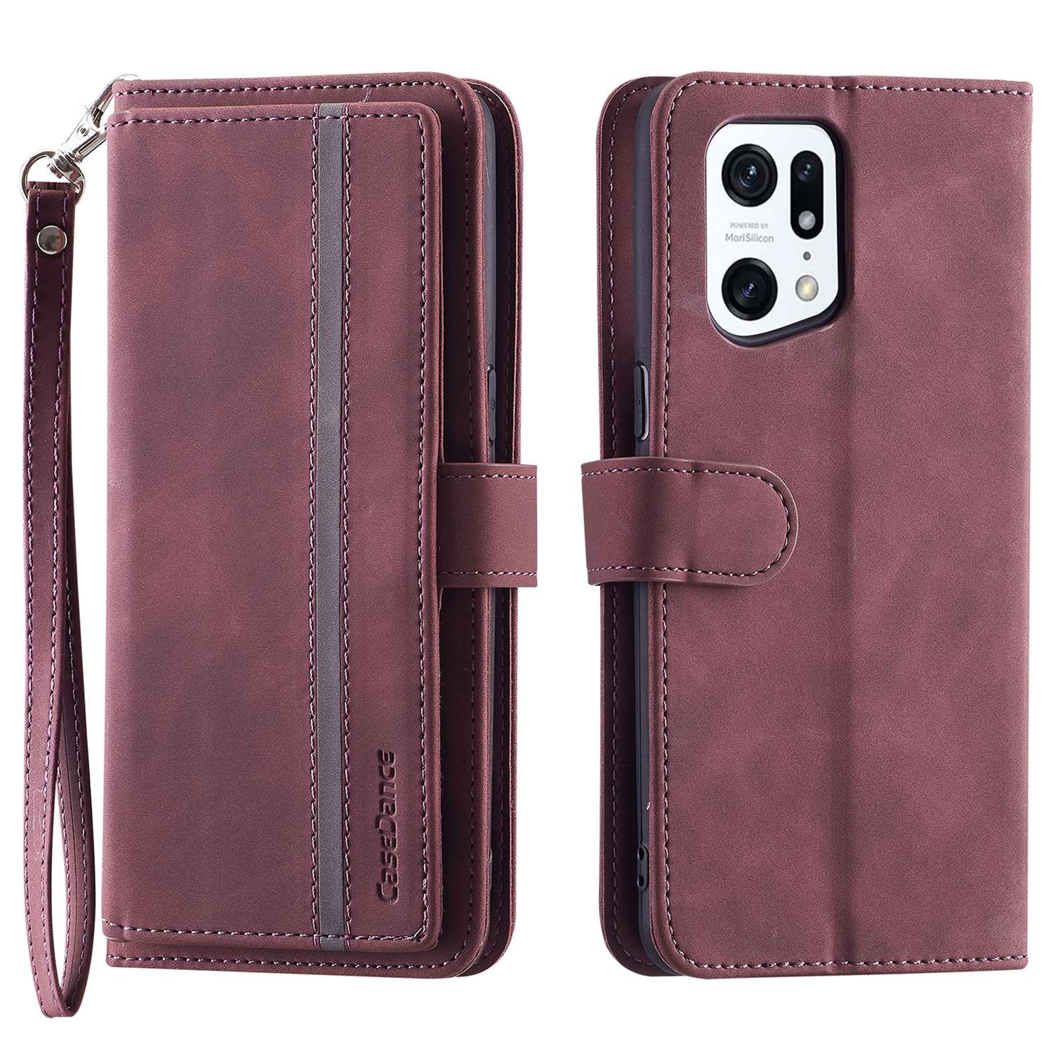 

Zauberwaltz 002-serie Für Oppo Finden Sie X5 Pro 5G Telefonabdeckung, Handy Gurt Wallet Stand Magnetic Anti-drop-telefonhülle - Rot, Oppo Find X5 Pro